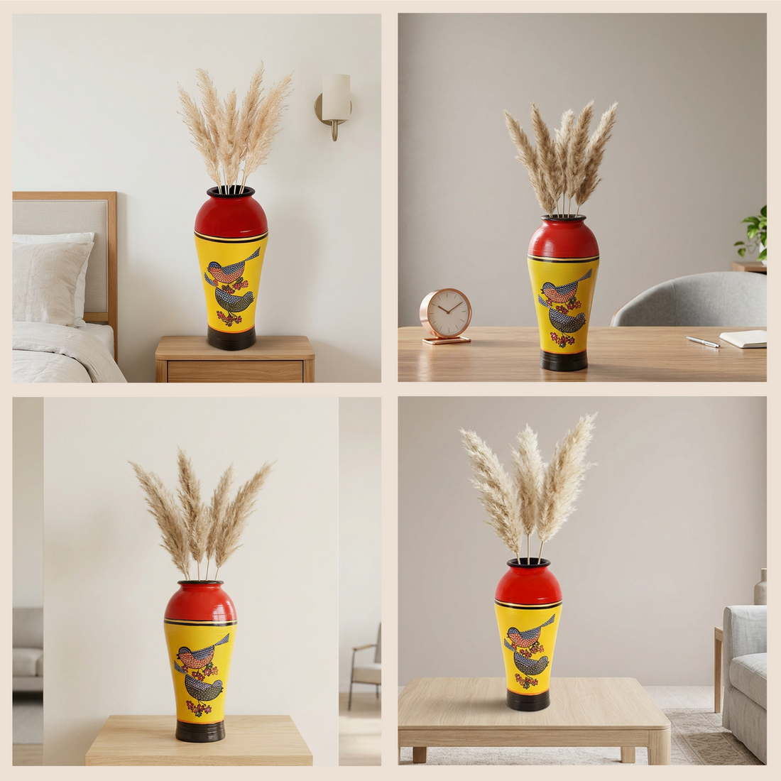 Song Birds Terracotta Vase Set of 2