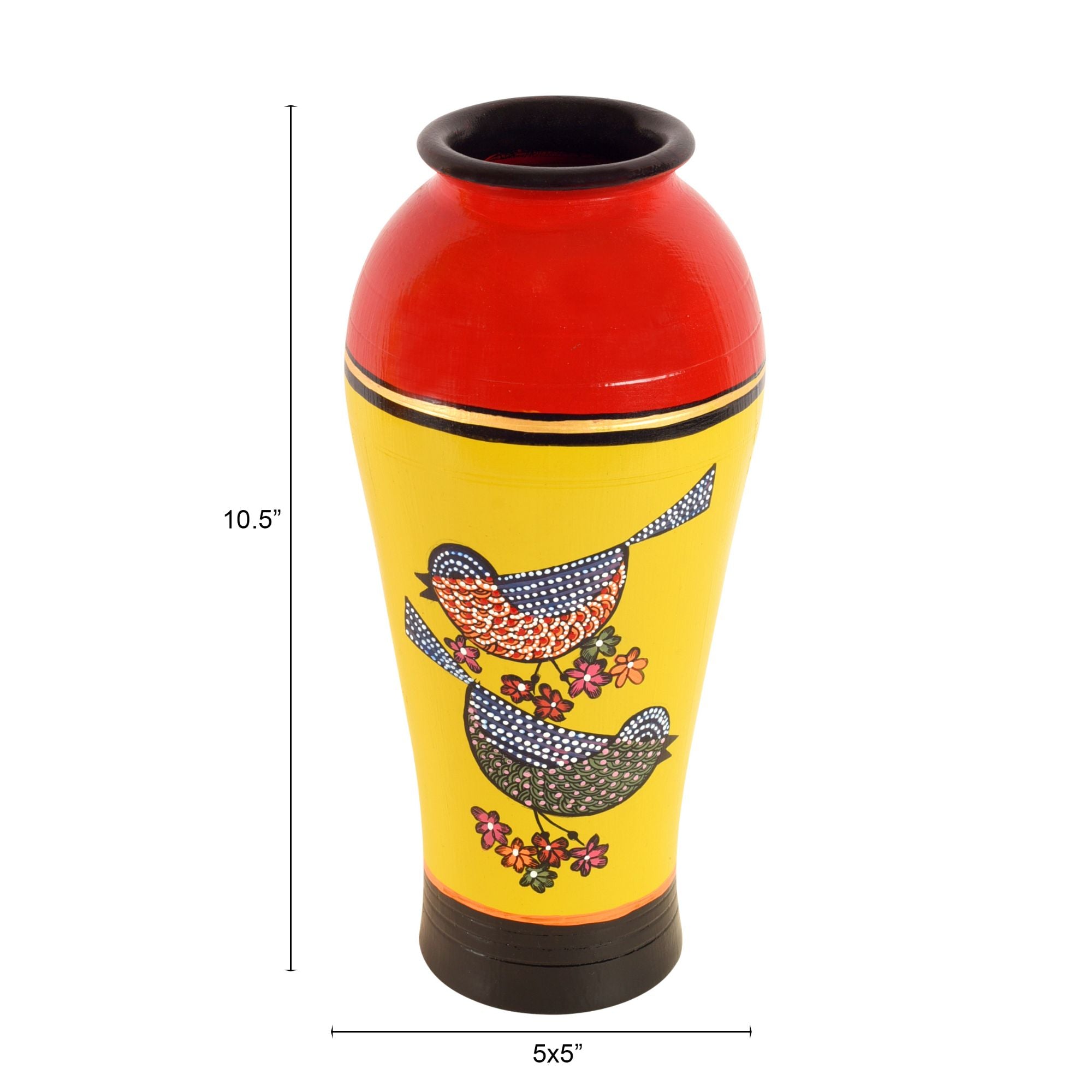 Song Birds Terracotta Vase Set of 2