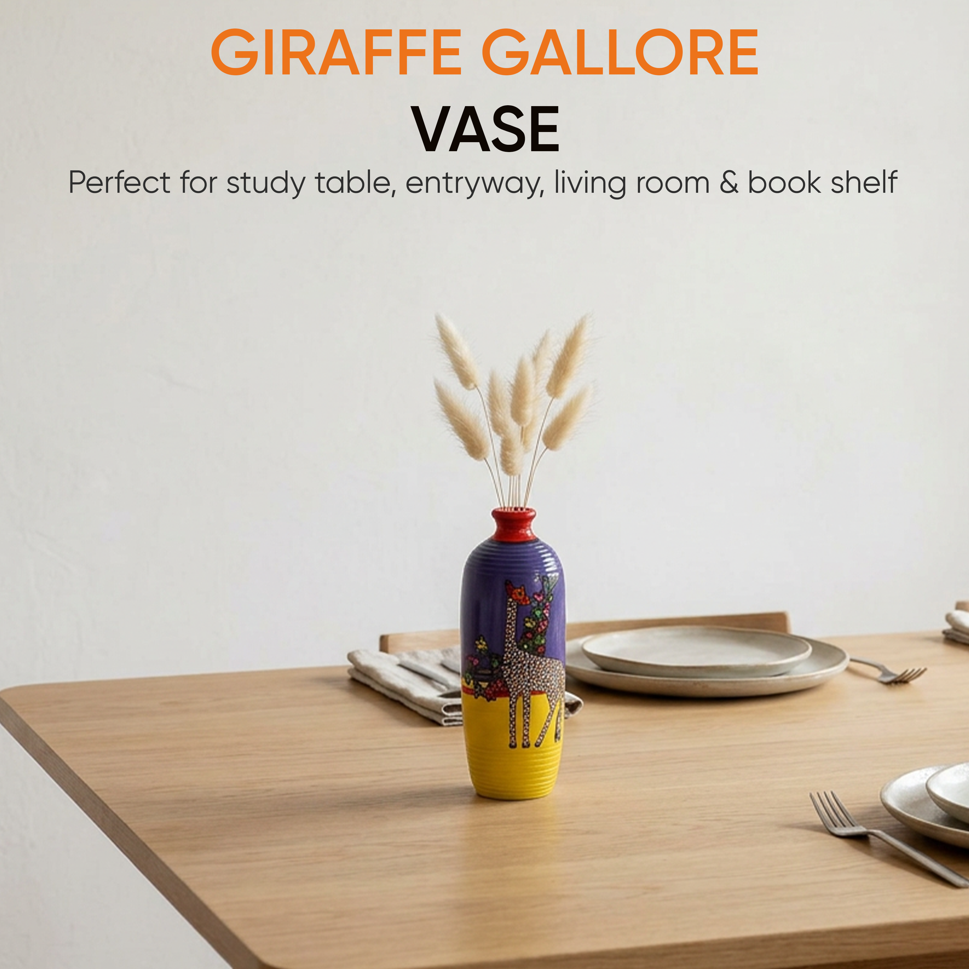 Giraffe Gallore Terracotta Vase