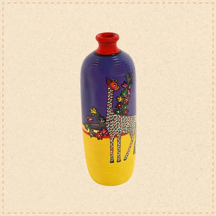 Giraffe Gallore Terracotta Vase