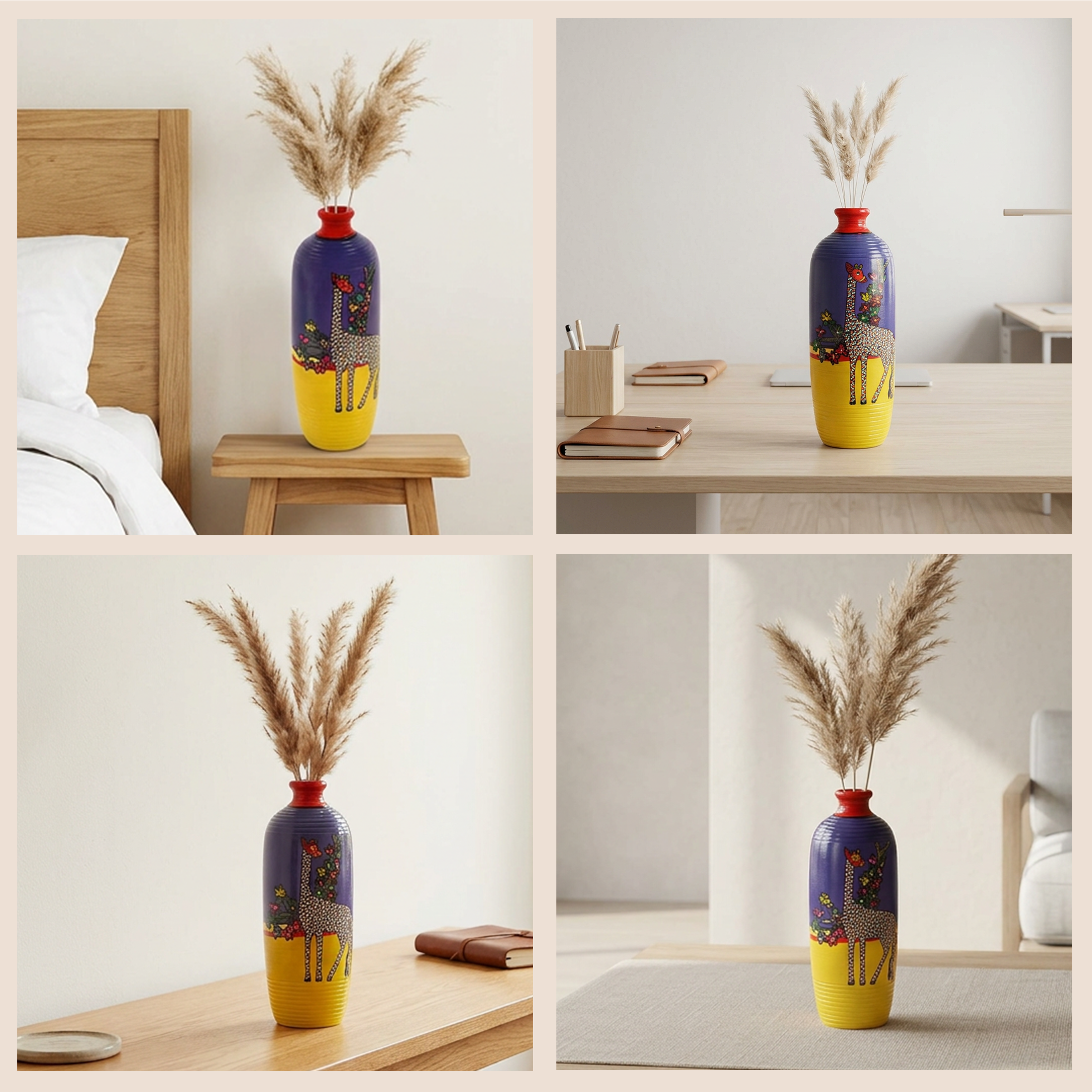 Giraffe Gallore Terracotta Vase