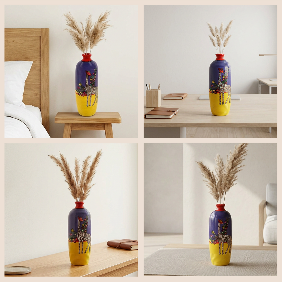 Giraffe Gallore Terracotta Vase