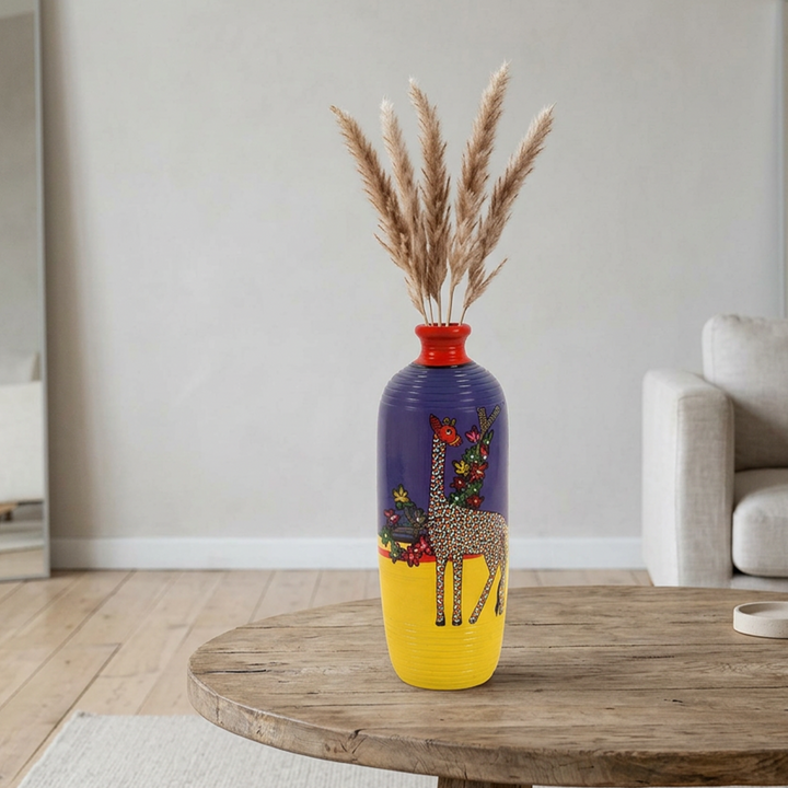 Giraffe Gallore Terracotta Vase