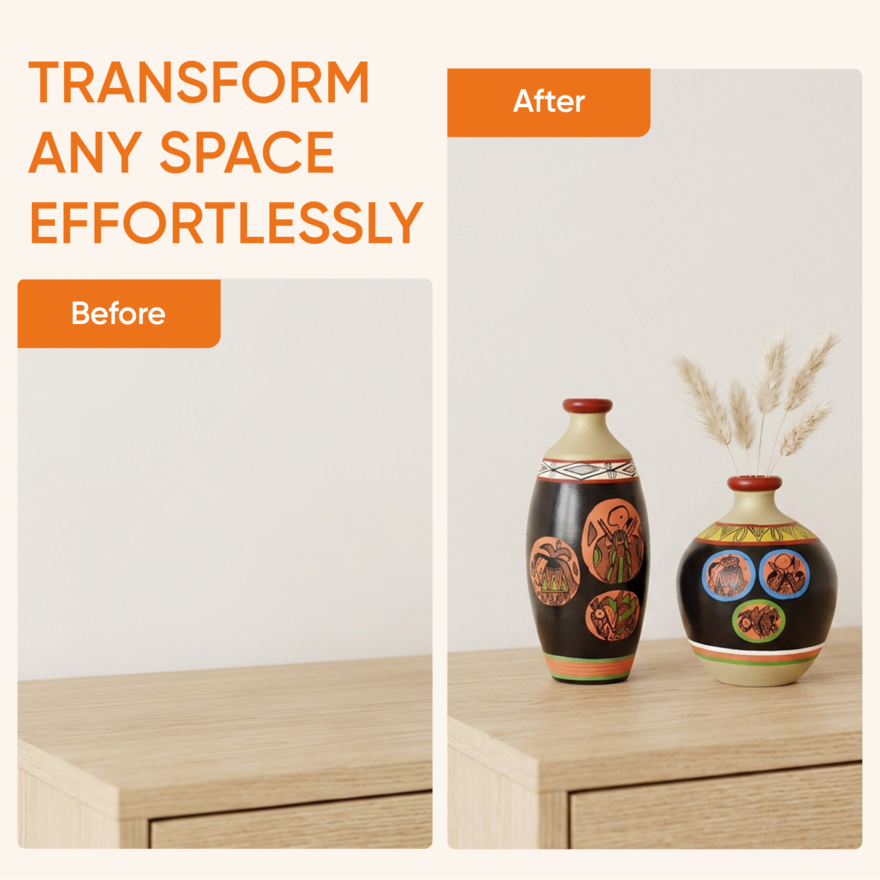 Black Earthen Vases with Madhubani Tattoo Art - So2