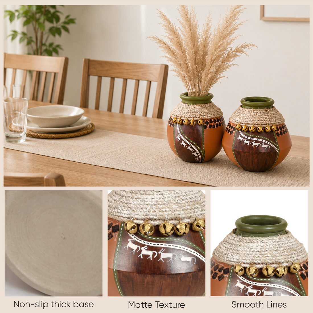 Coco-C Jute embellished Earthen Brown Pots - So2