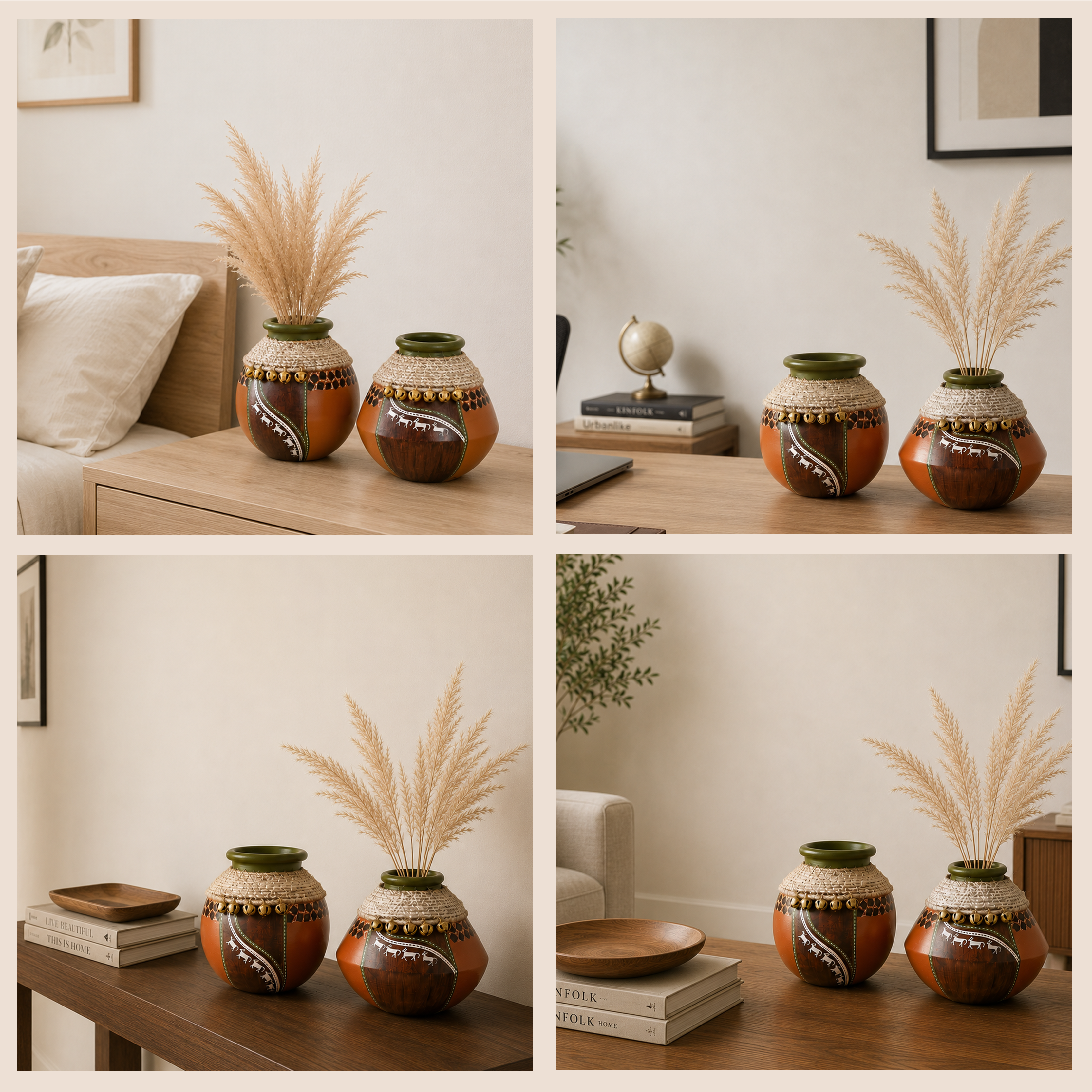 Coco-C Jute embellished Earthen Brown Pots - So2