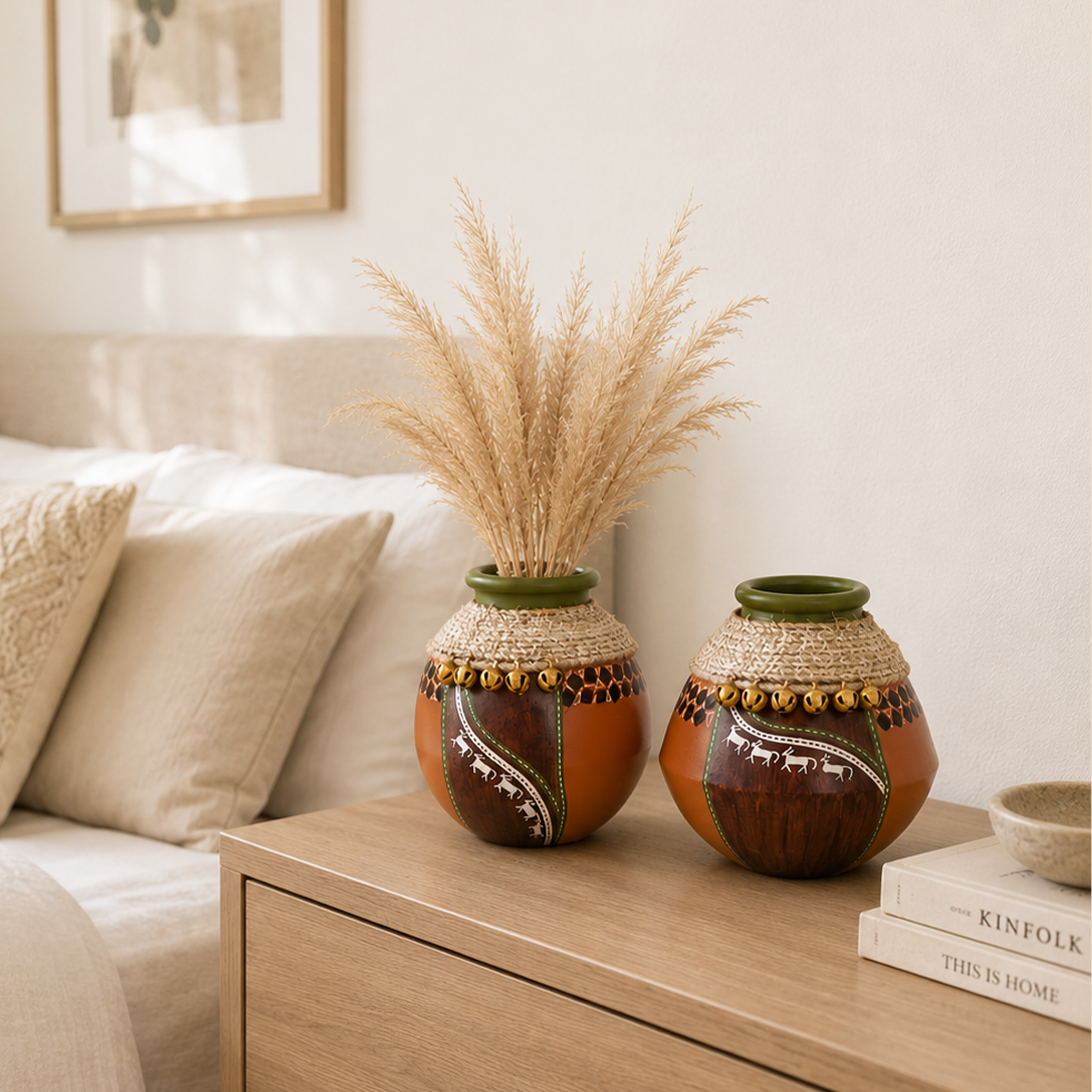 Coco-C Jute embellished Earthen Brown Pots - So2