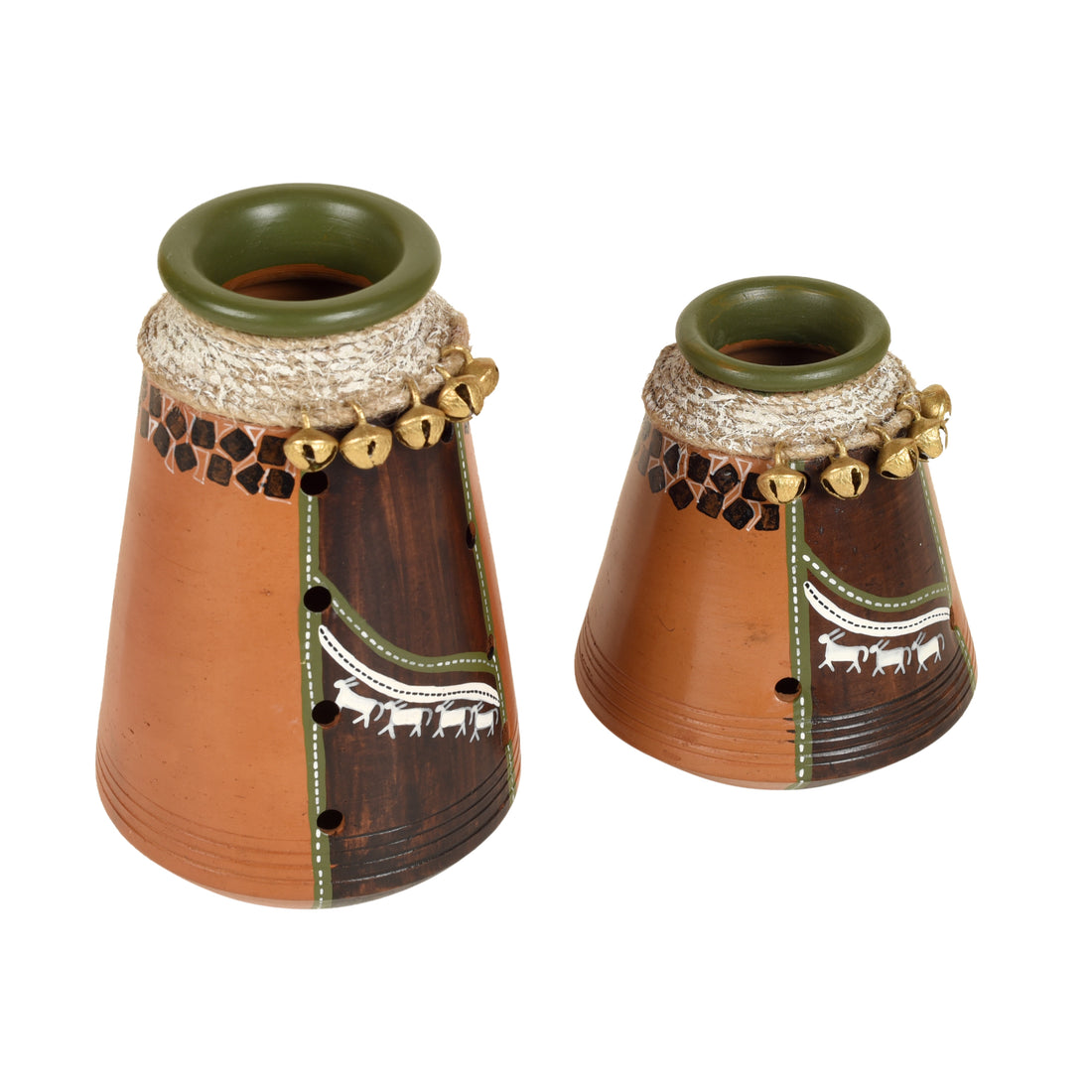 Coco-B Earthen Brown Jute embellished Pots - So2