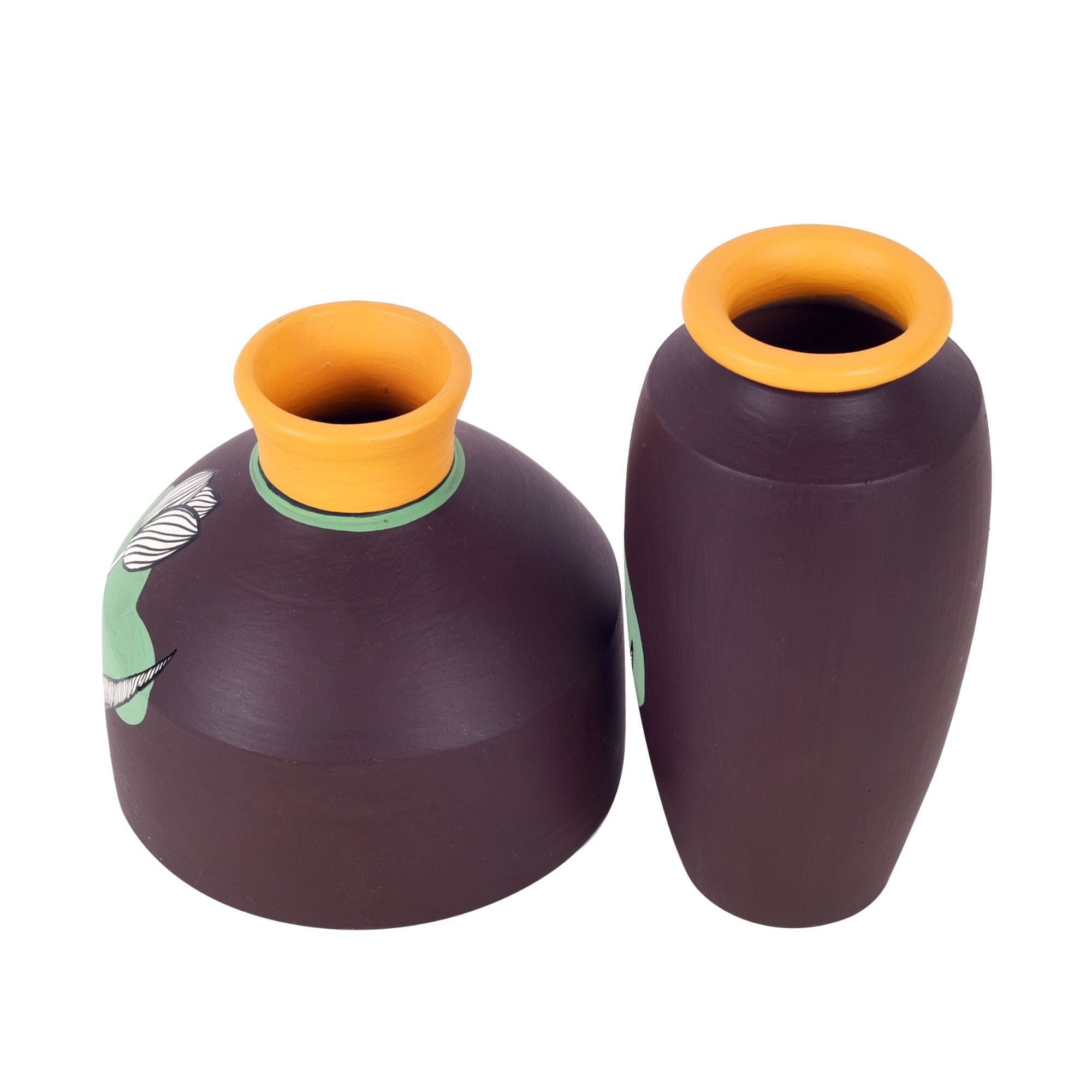 Autumn Hues Terracotta Vases S02 (Large - 5x5x5, Small - 3x3x6)