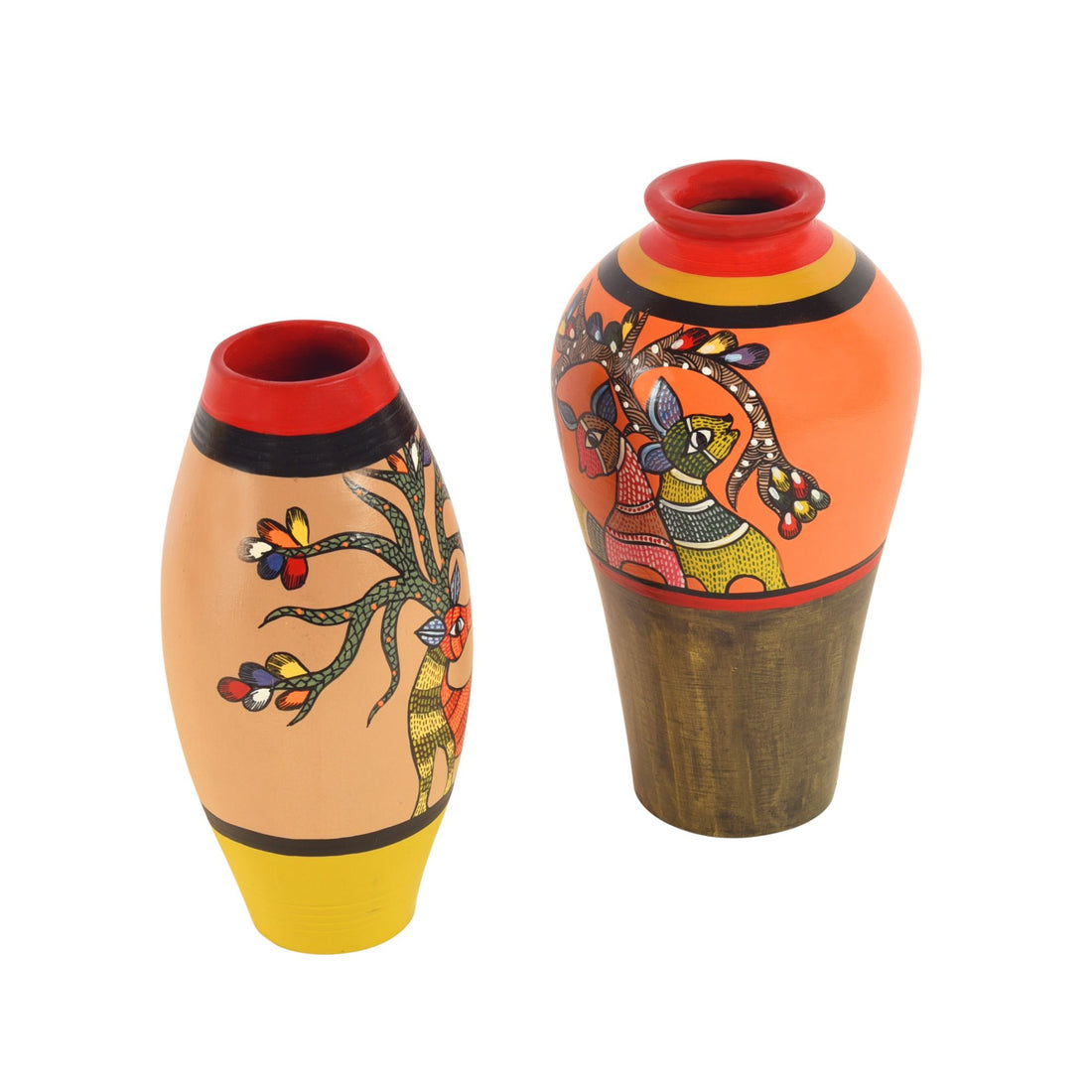 Heard of Deers Terracotta Vase Set of 2