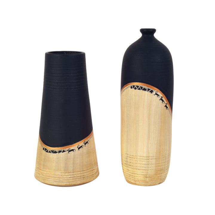 Midnight's secret large vase SET OF two (5x5x9.6 , 4x4x11.5)