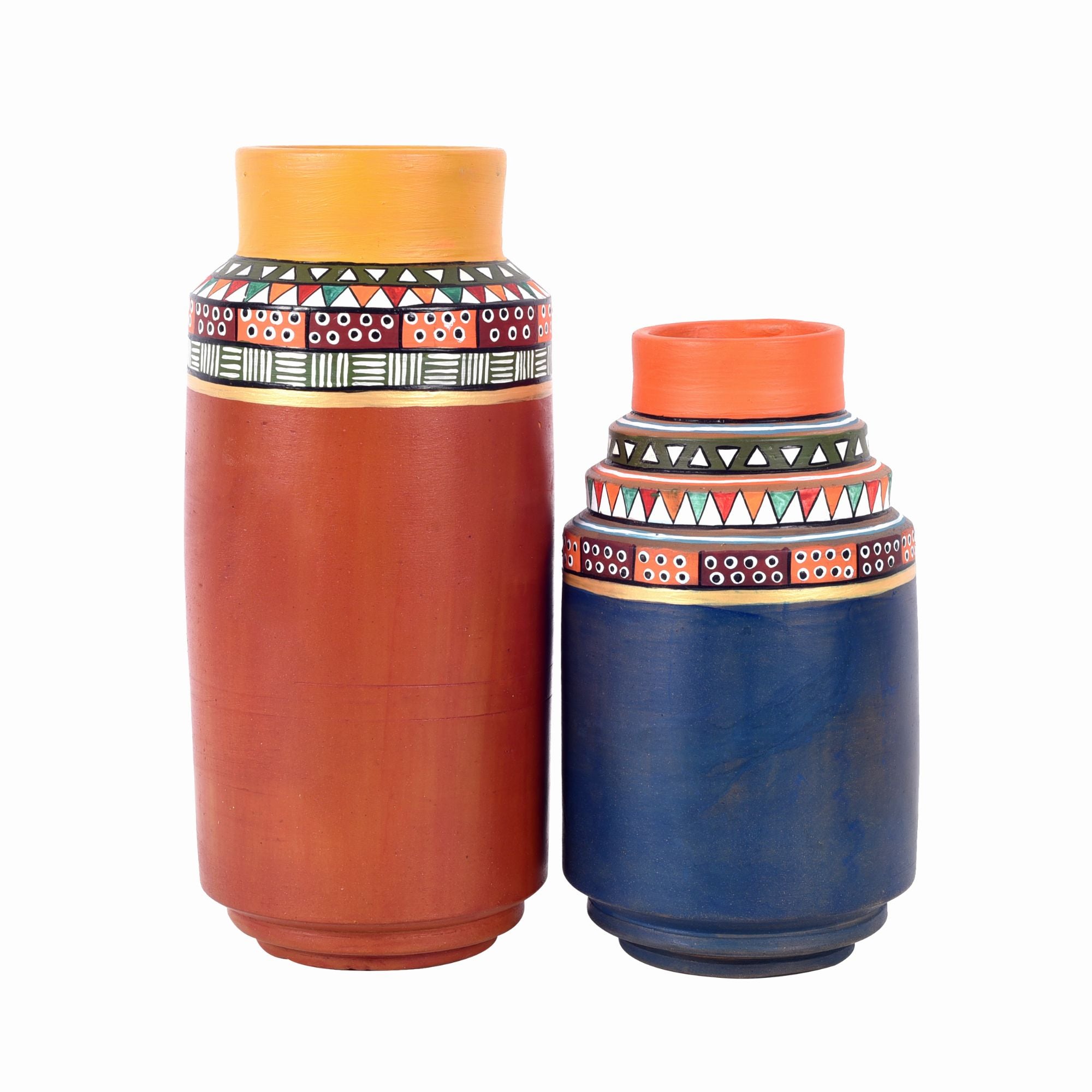 Spice Route Terracotta Vases S02 (Large - 4x4x9, Small - 4x4x7)