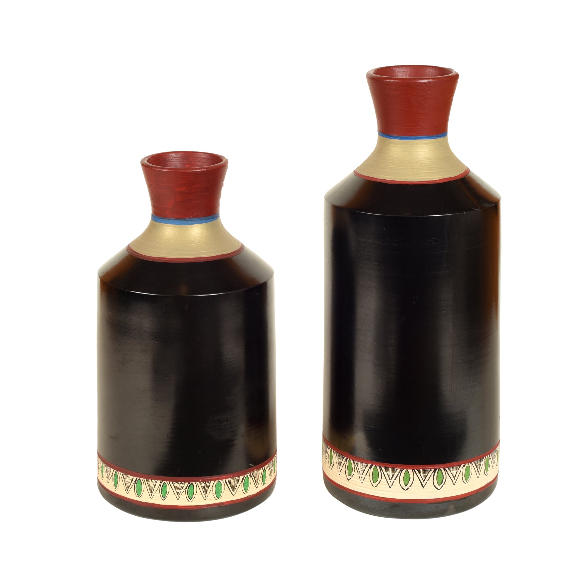 Earthen Vases Handpainted in Madhubani Tattoo Art