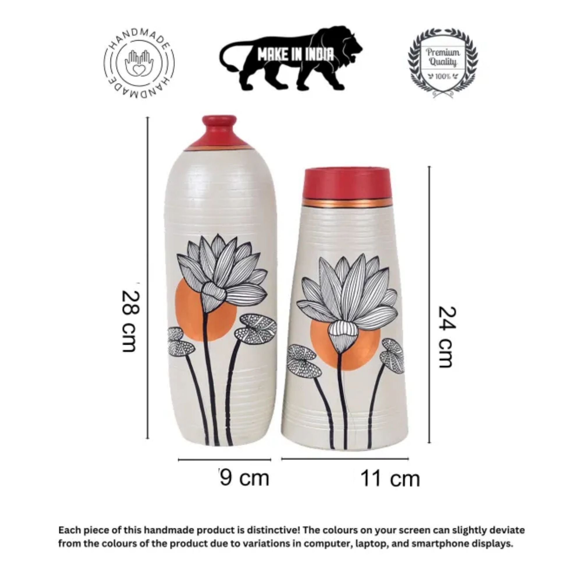 Crimson Heights Terracotta Vases S02 (3.5x11/4.5x9.5)