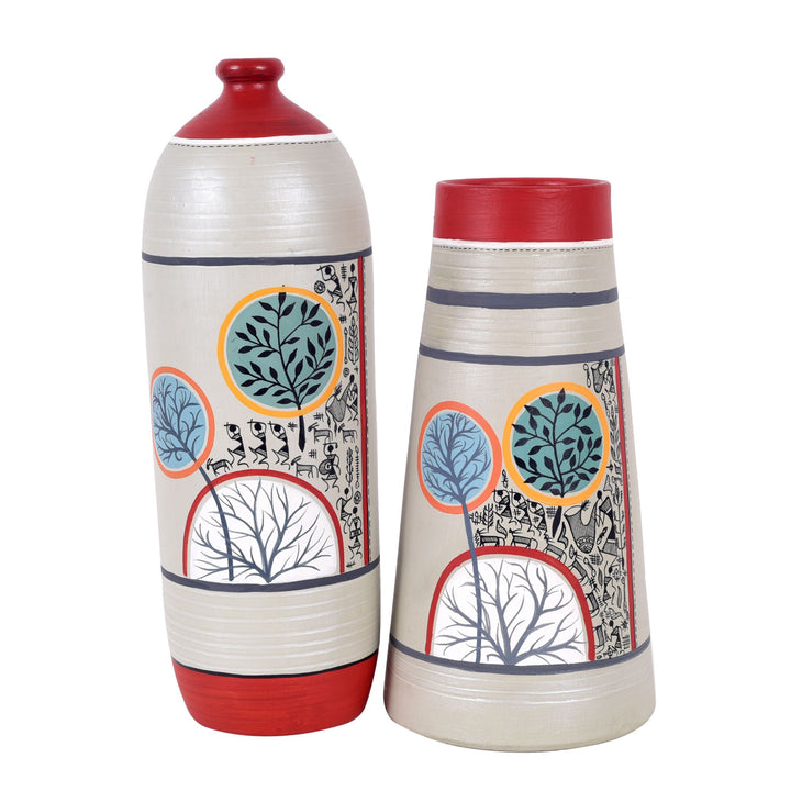 Redwood Groove Terracotta Vases S02 (4x11.5/5x9.5)
