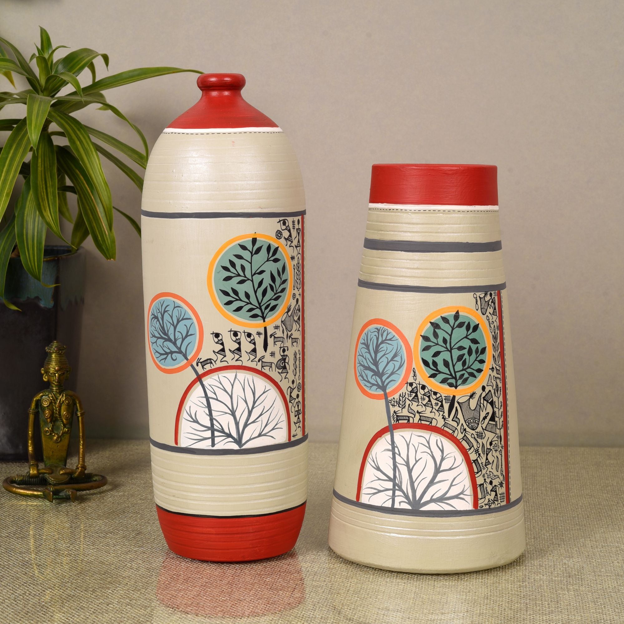 Redwood Groove Terracotta Vases S02 (4x11.5/5x9.5)