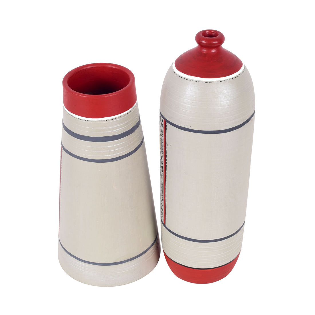 Redwood Groove Terracotta Vases S02 (4x11.5/5x9.5)