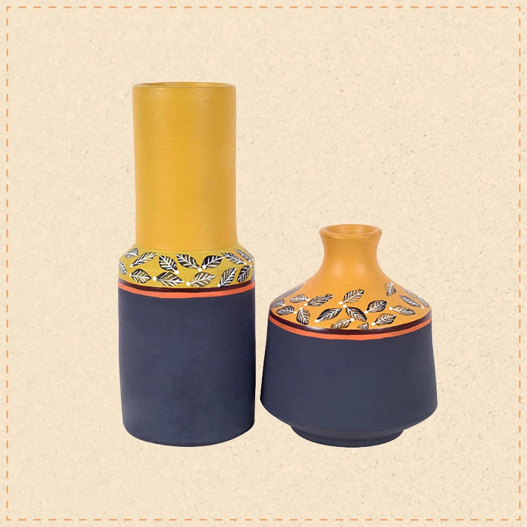 Midnight Sunflower Terracotta Vase S02 (4x10/5x6)