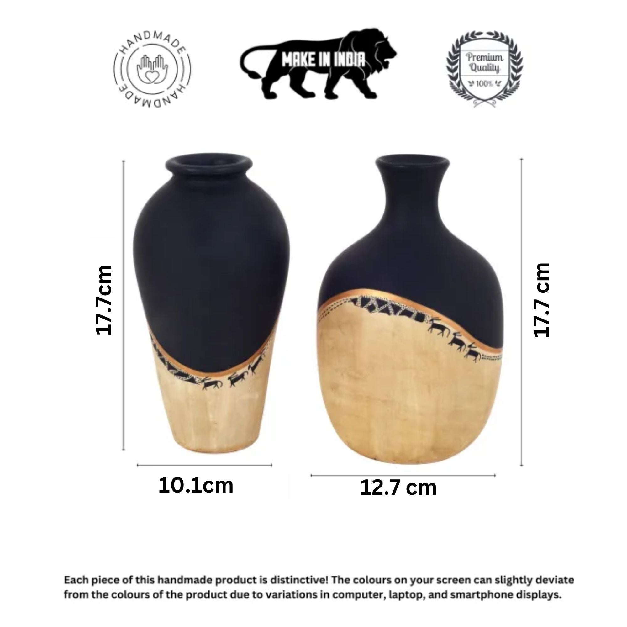 Midnight's secret small vase SET OF two (4x4x7 , 5x5x7)