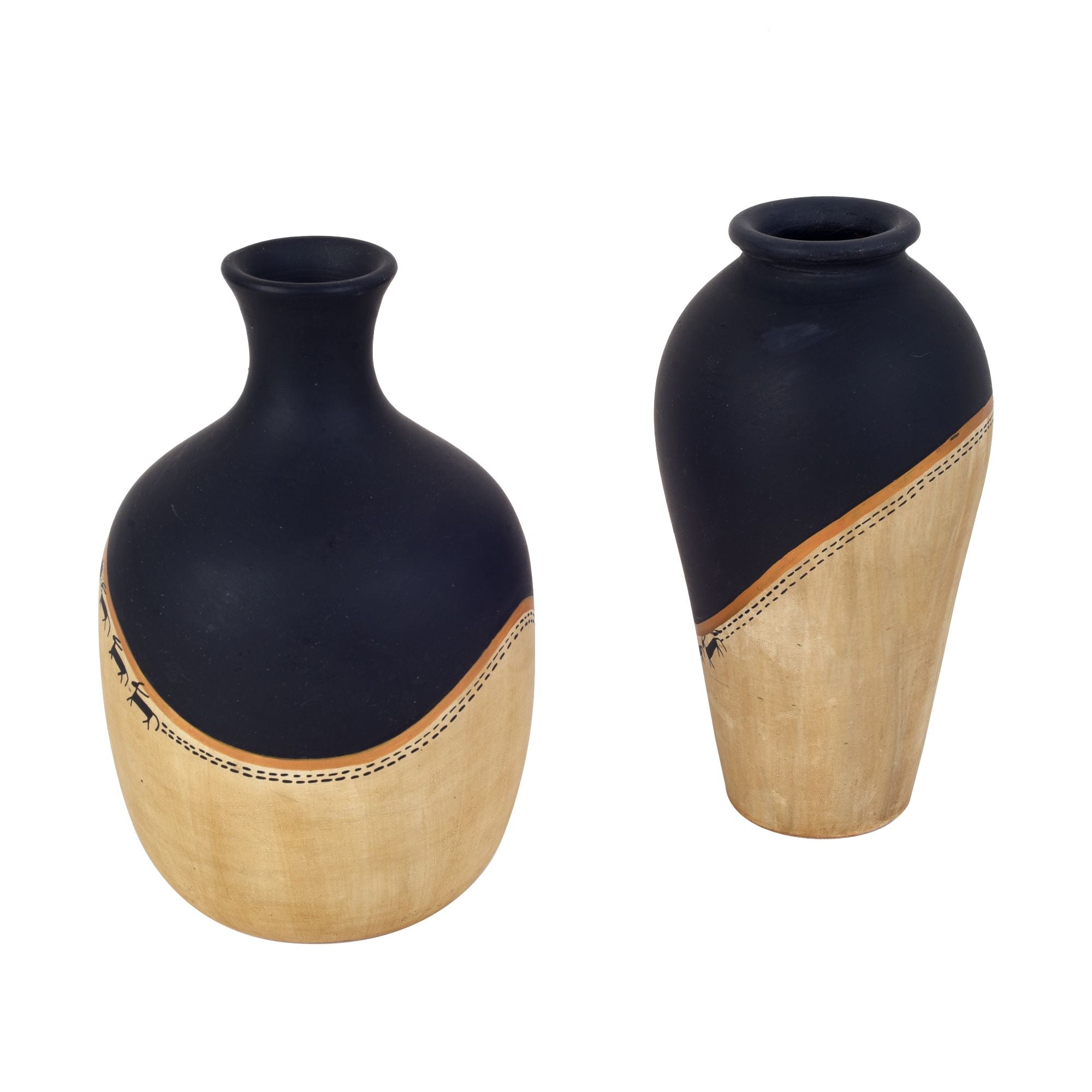Midnight's secret small vase SET OF two (4x4x7 , 5x5x7)