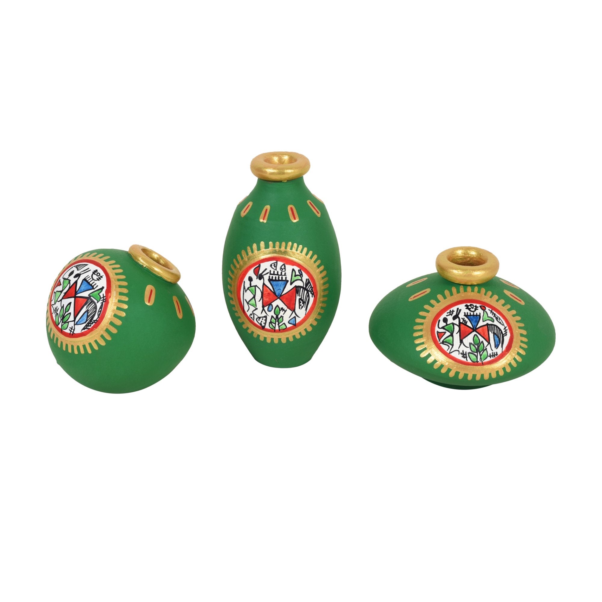 Terra Trio Handpainted Vases