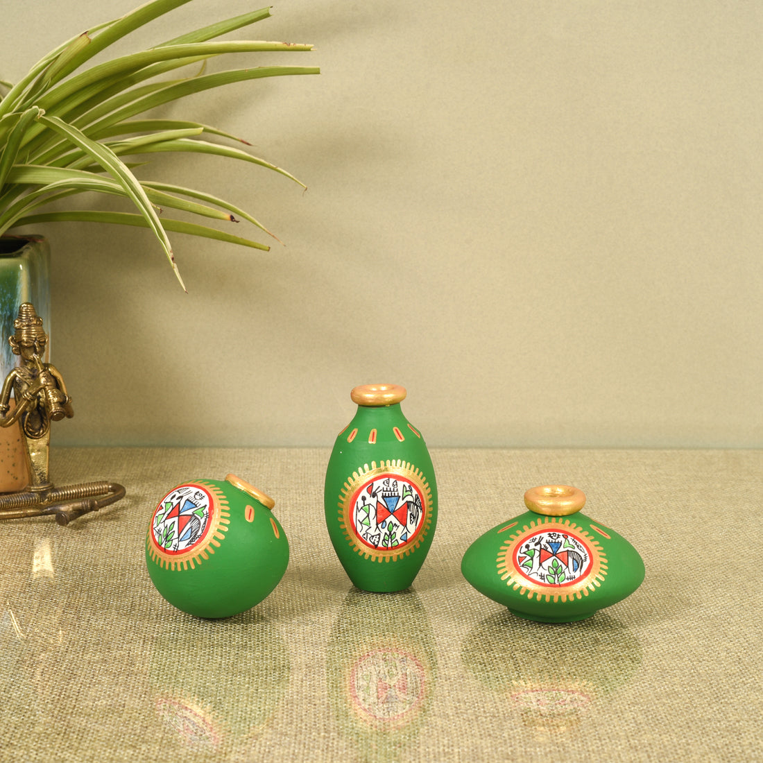 Terra Trio Handpainted Vases