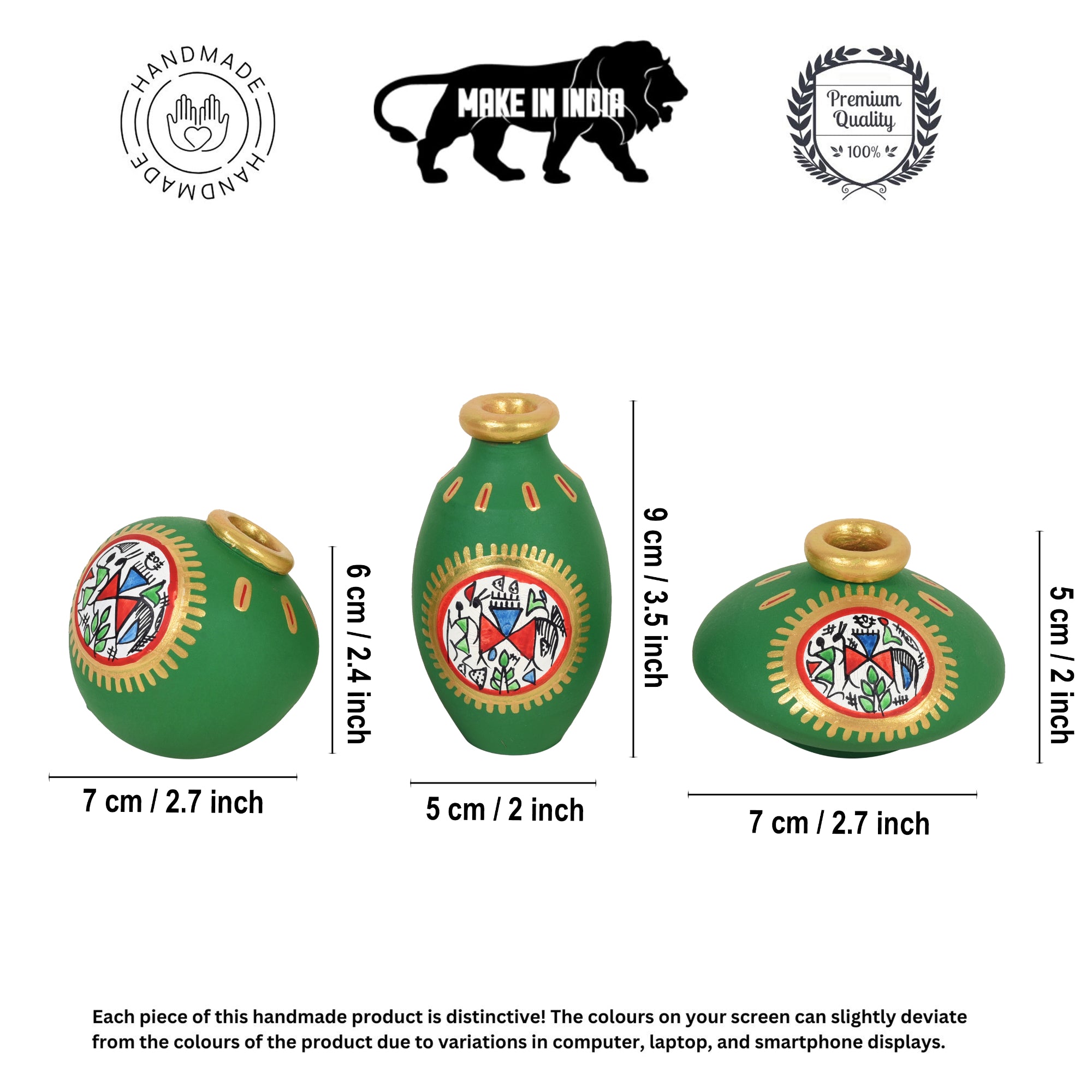 Terra Trio Handpainted Vases