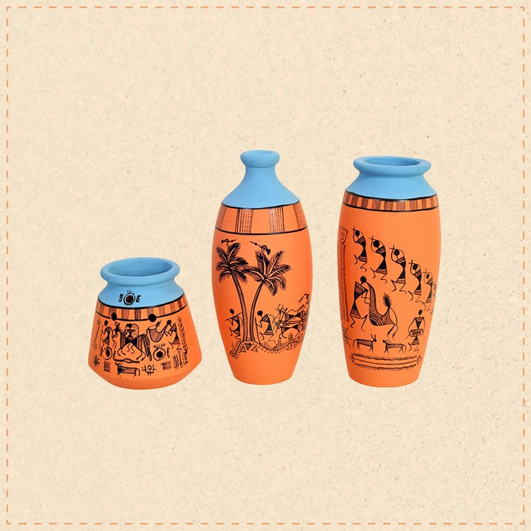 Desert Safari Terracotta Vase (Set of 3)