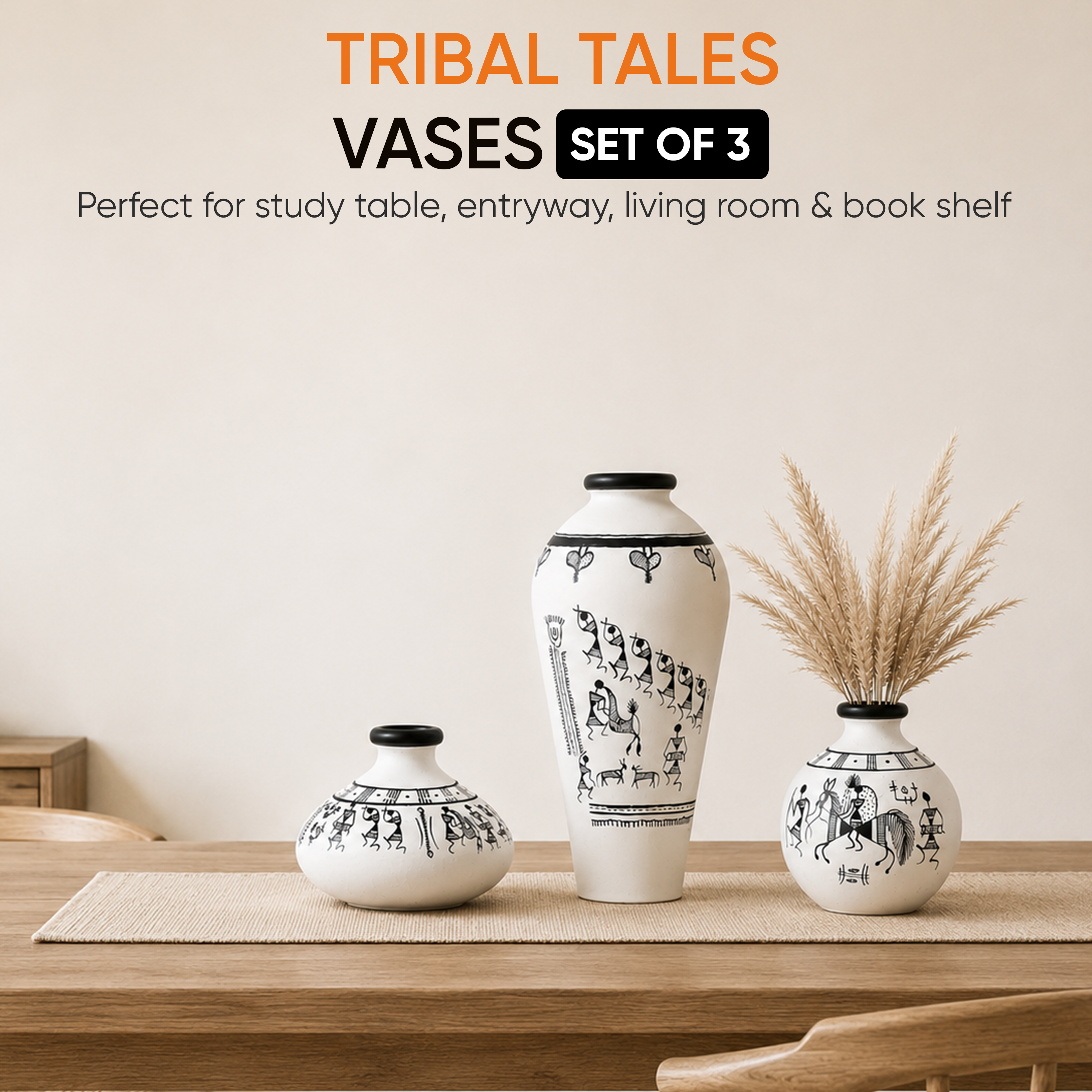 Tribal Tales Terracotta Vase Set