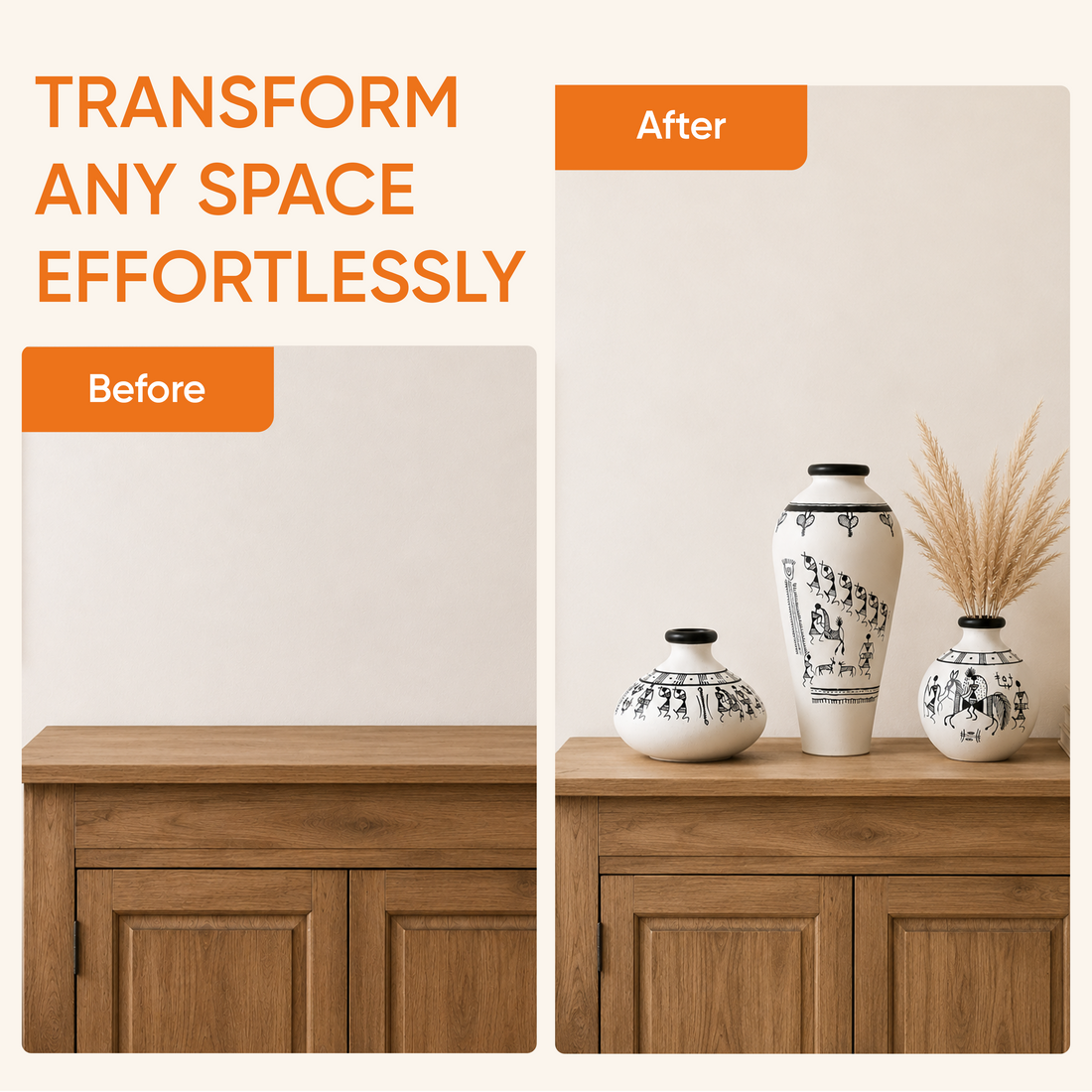 Tribal Tales Terracotta Vase Set