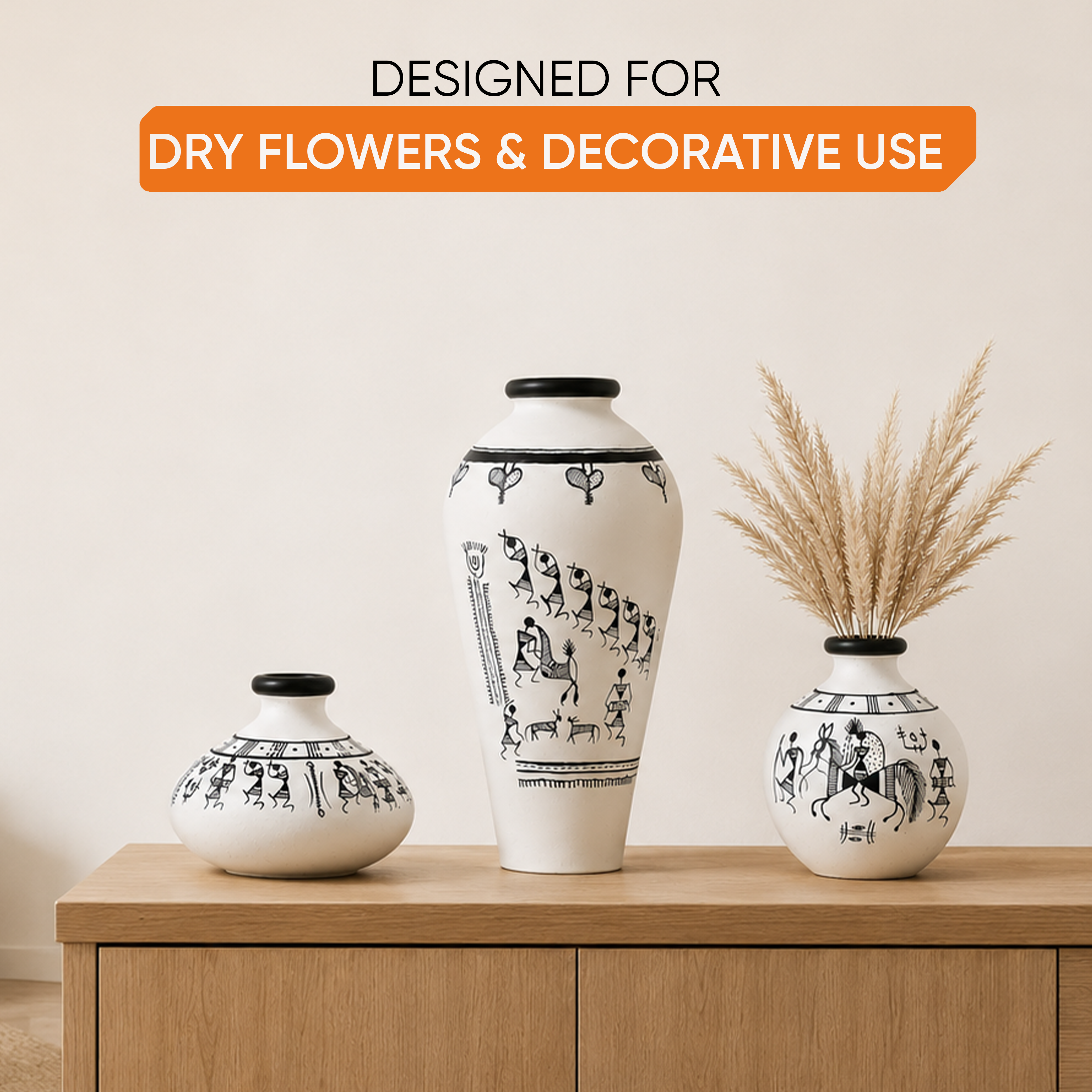 Tribal Tales Terracotta Vase Set