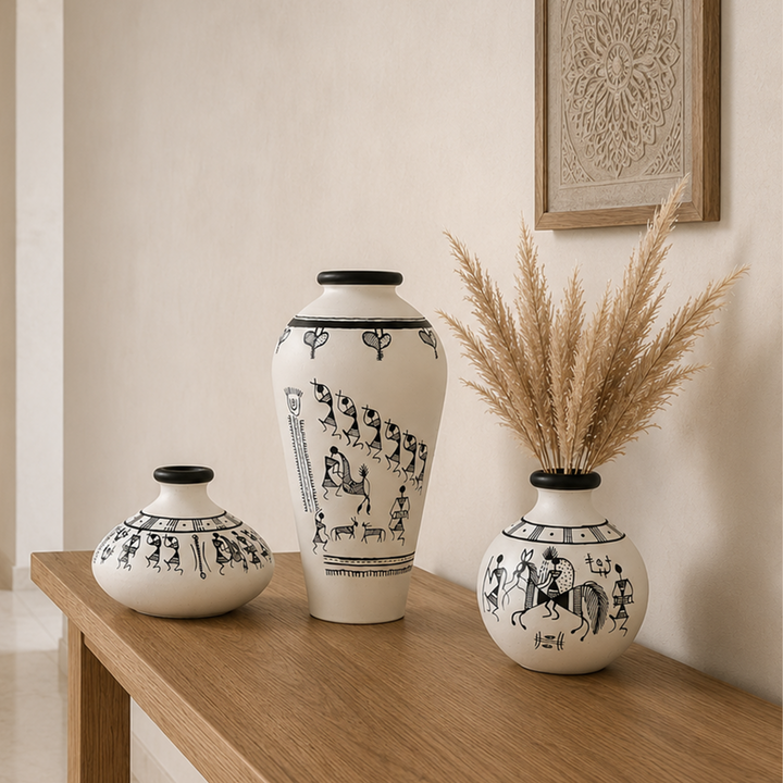 Tribal Tales Terracotta Vase Set