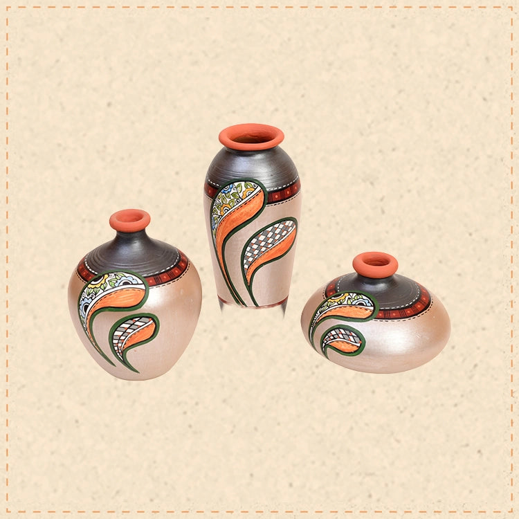 Silver Bloom Vase Set of 3 (6x3/3x4.5/4.6x3.6 Dia)