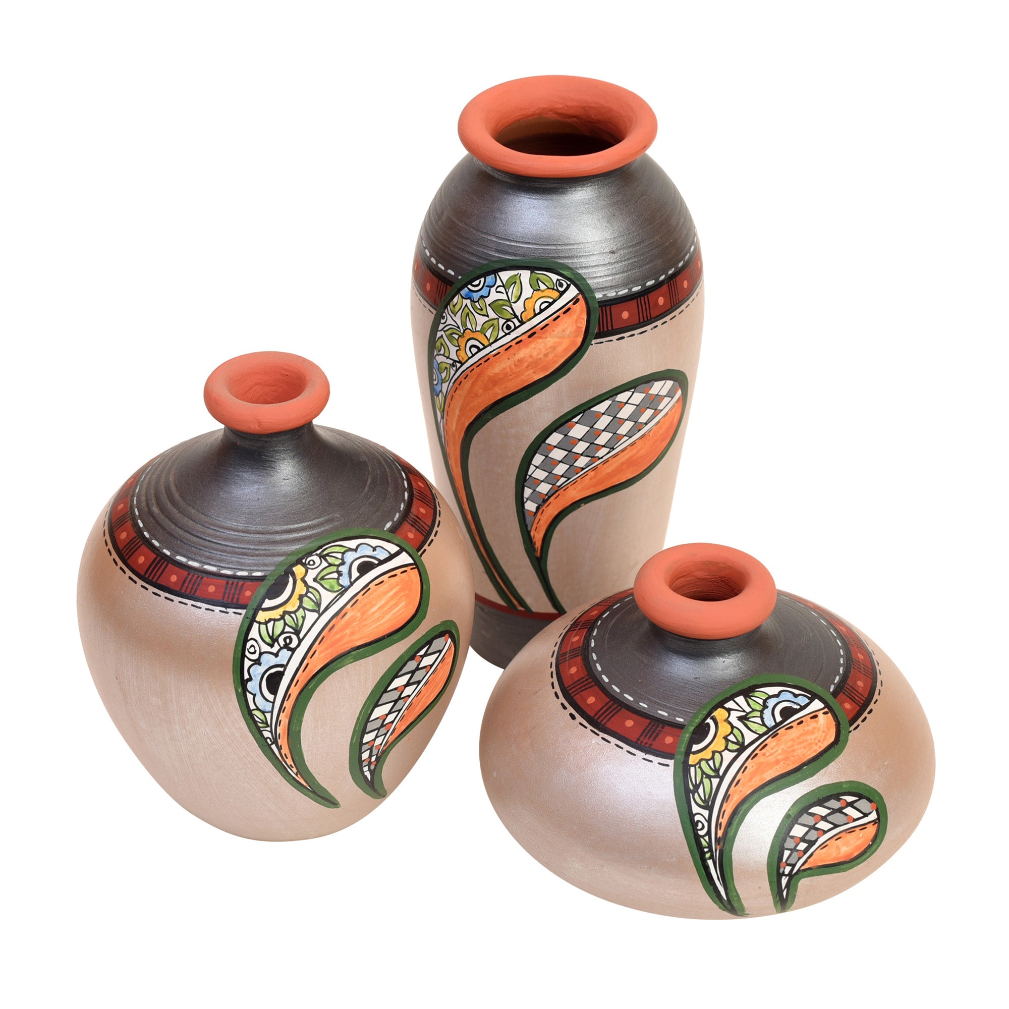 Silver Bloom Vase Set of 3 (6x3/3x4.5/4.6x3.6 Dia)