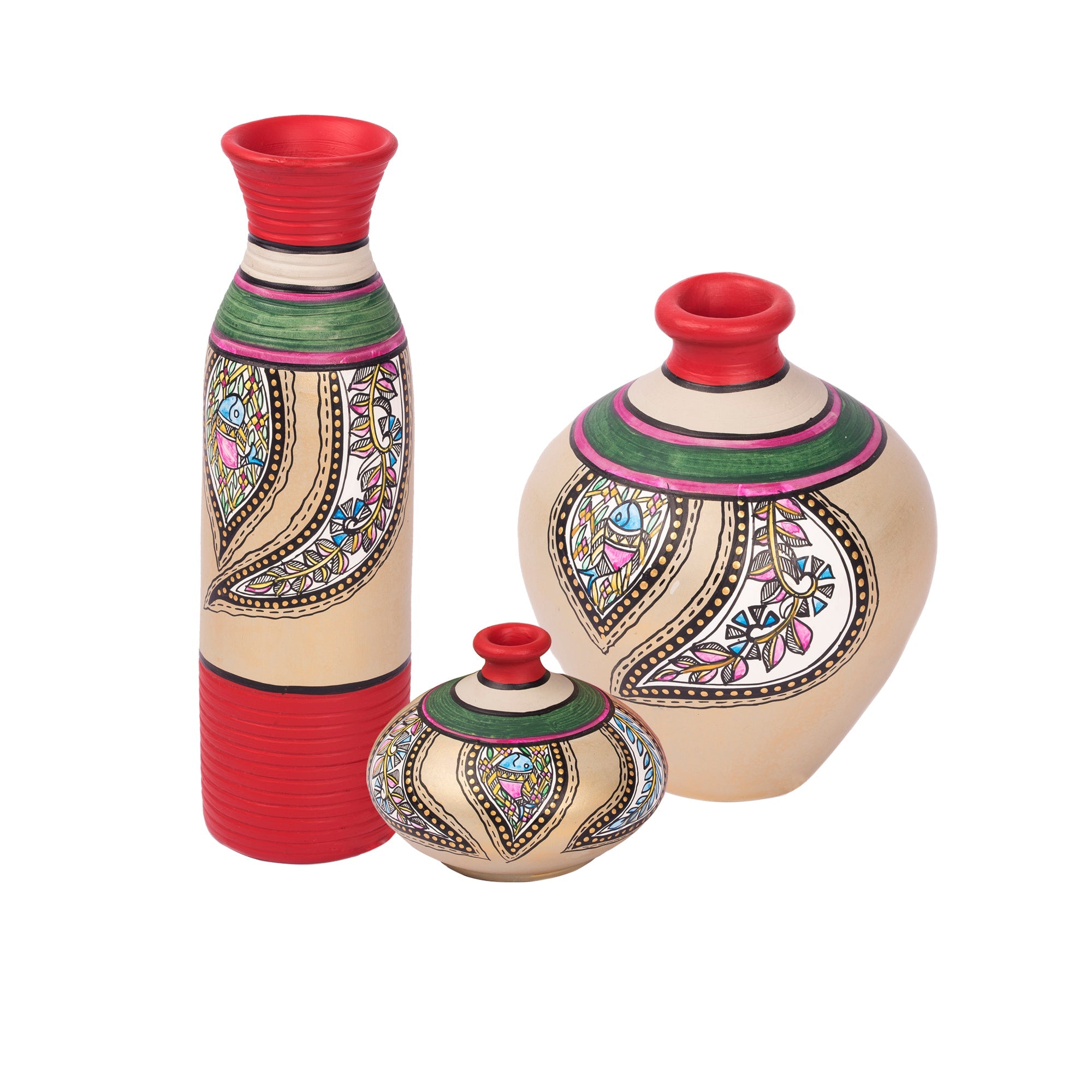 Salina Vases-Hand painted with Warli Art-So3
