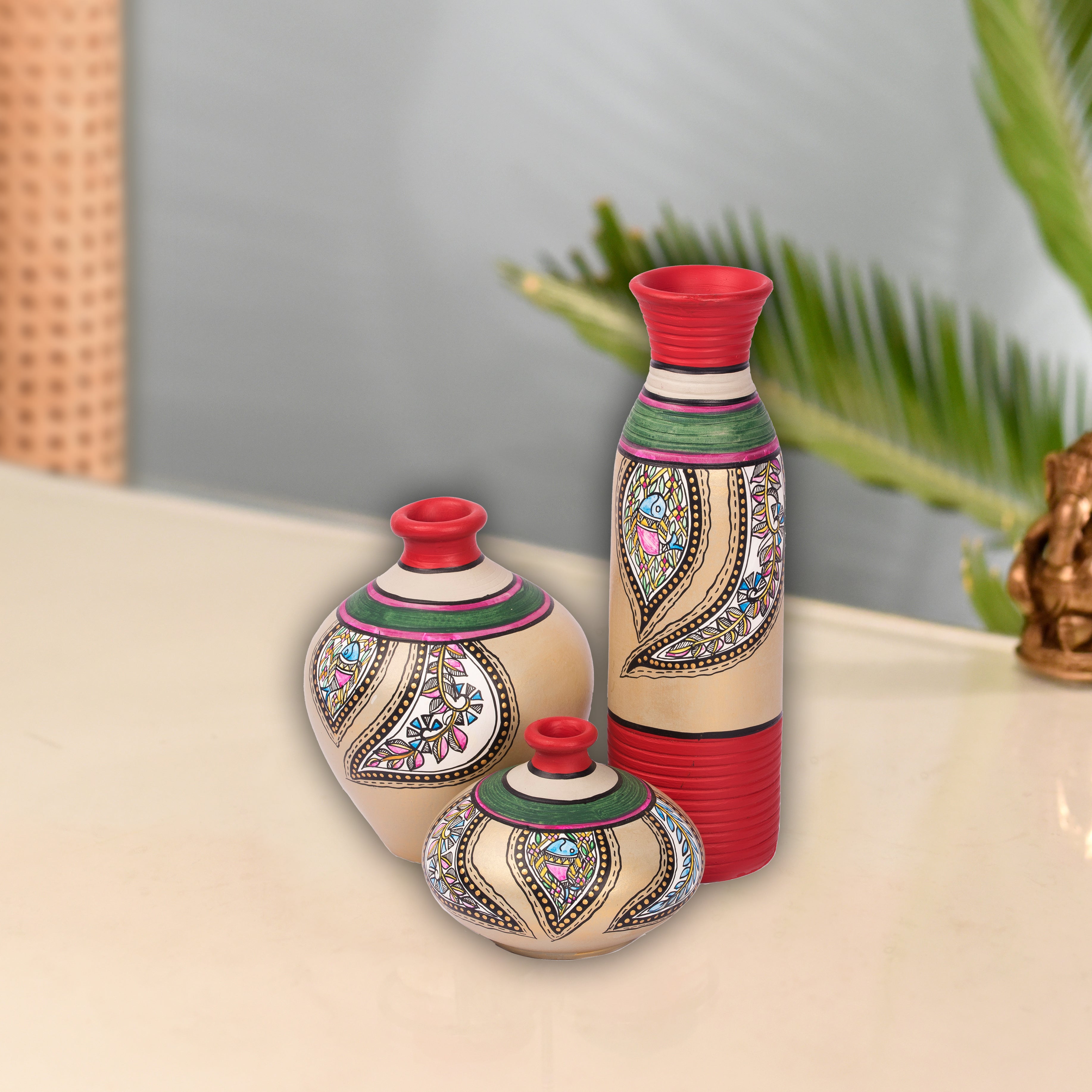 Salina Vases-Hand painted with Warli Art-So3