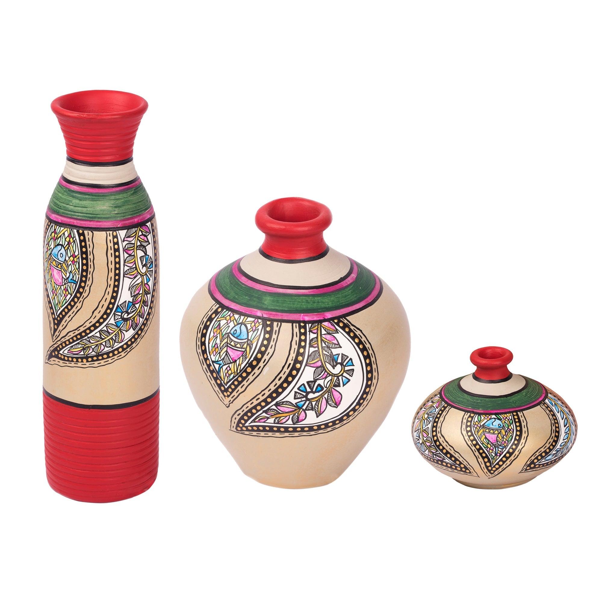 Salina Vases-Hand painted with Warli Art-So3