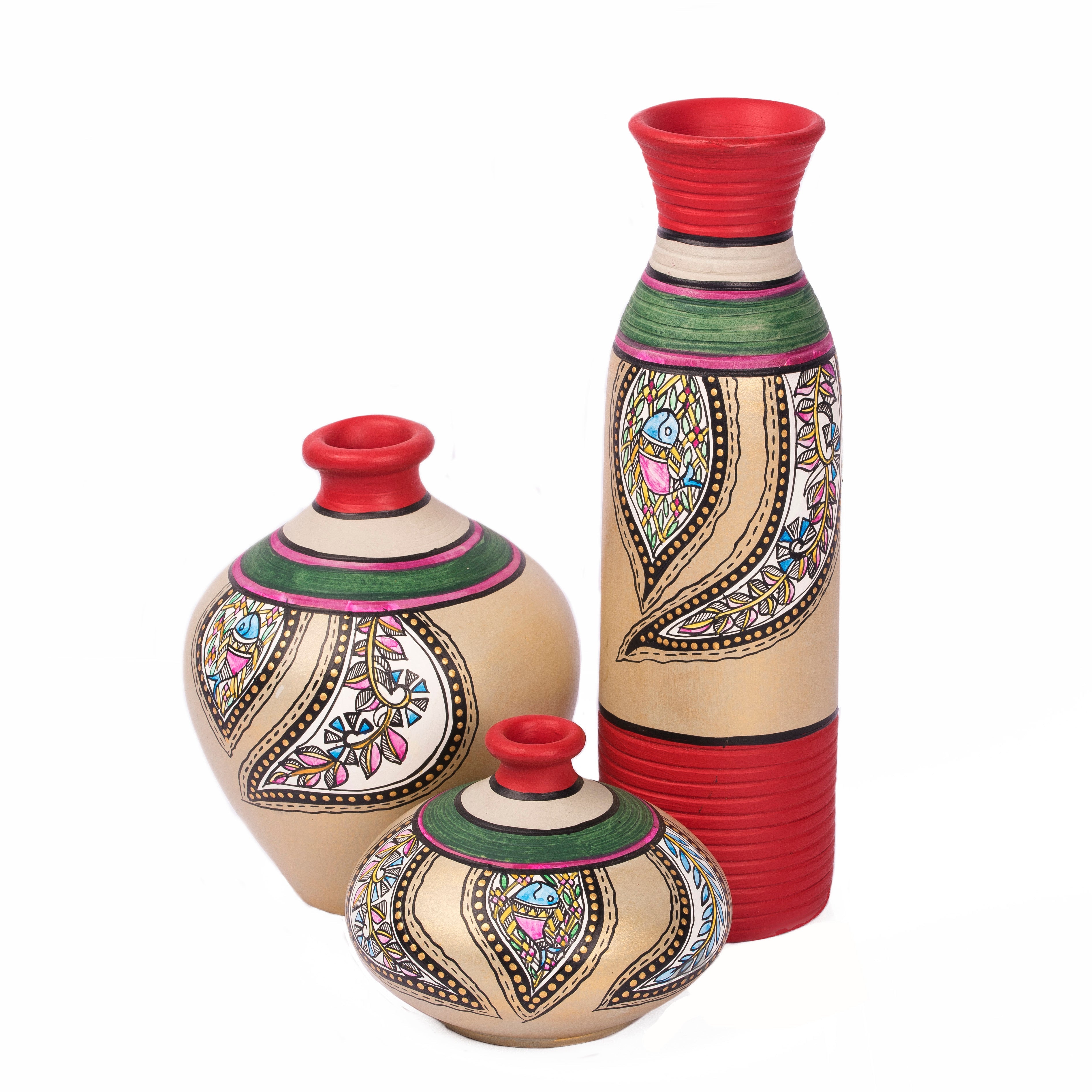 Salina Vases-Hand painted with Warli Art-So3