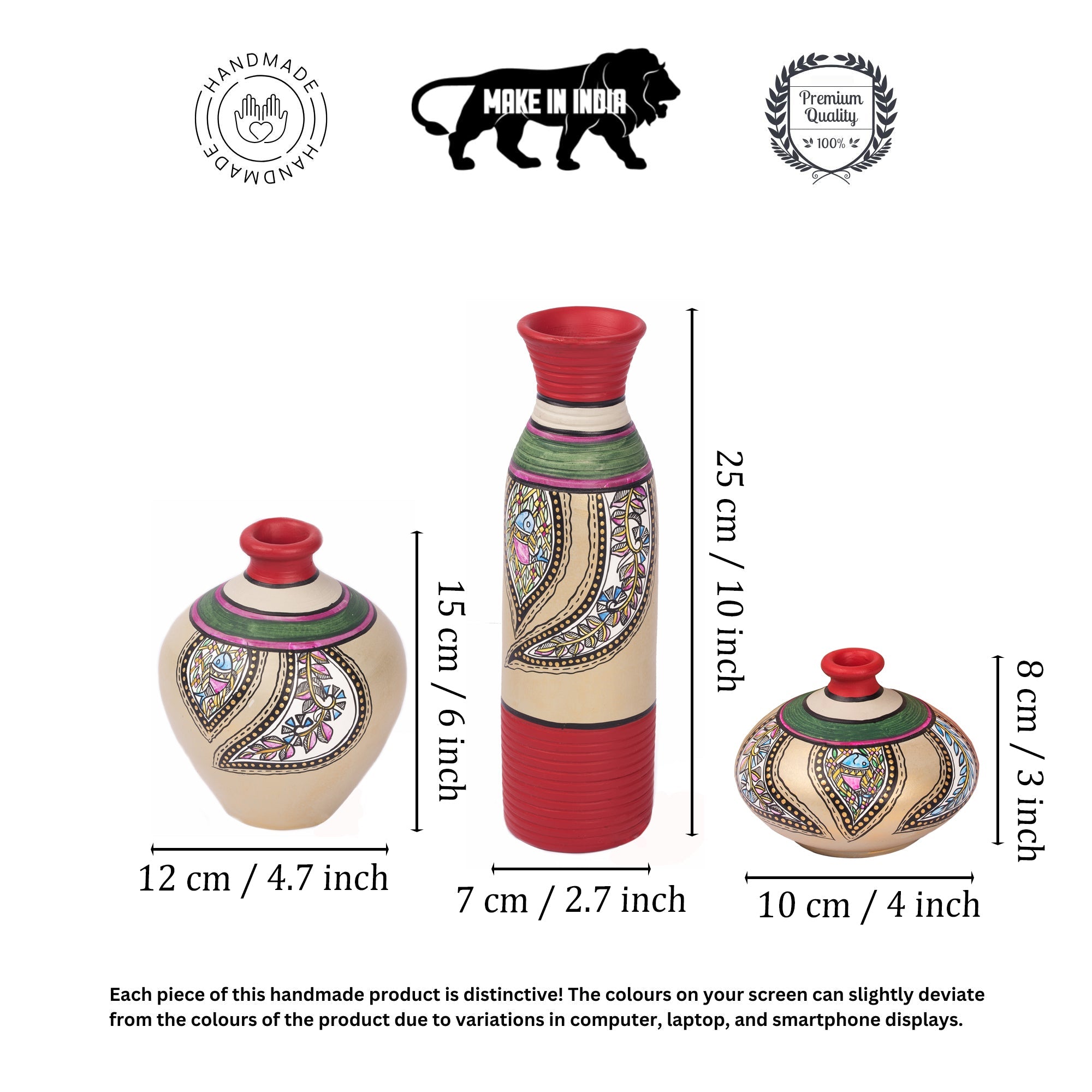 Salina Vases-Hand painted with Warli Art-So3