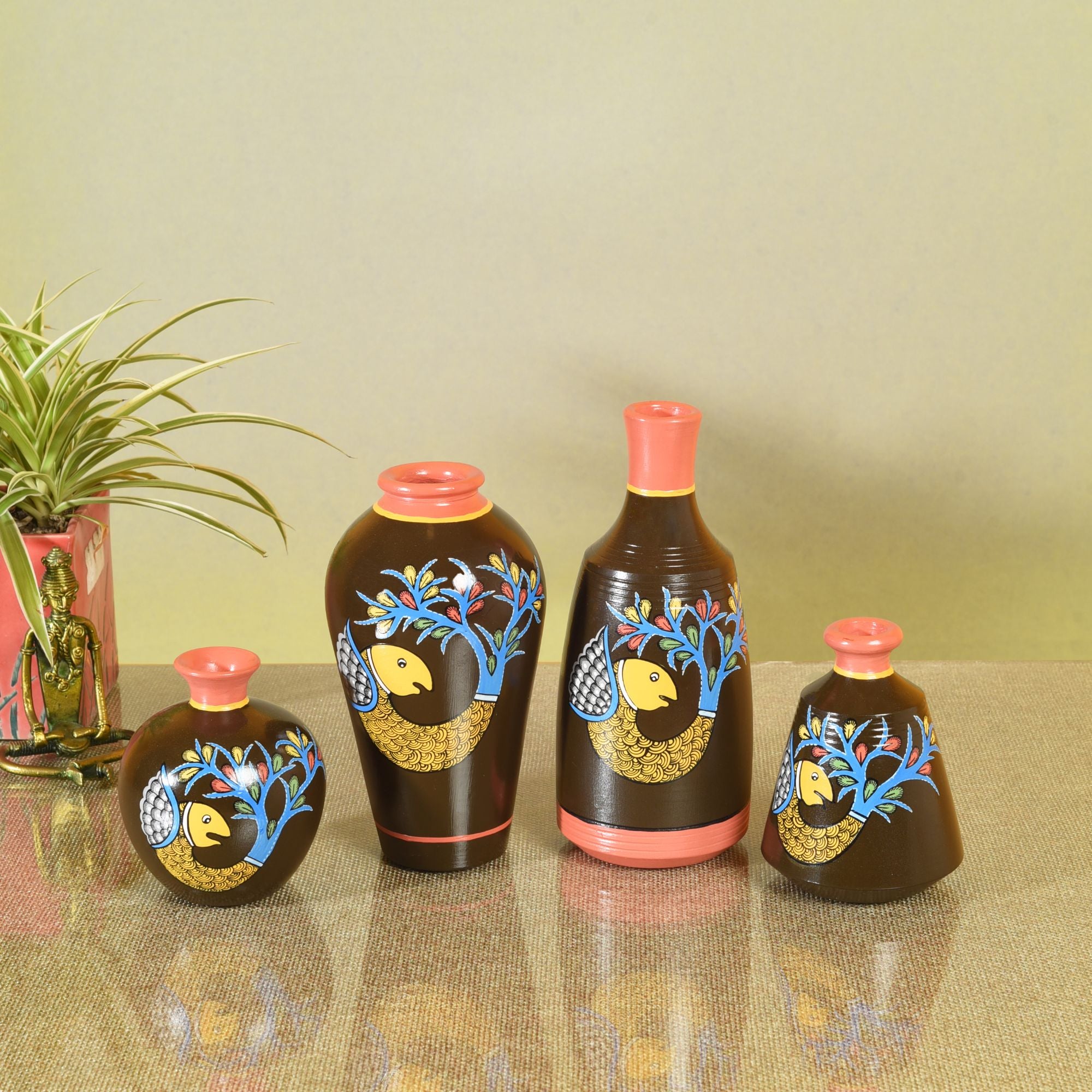 Something's Fishy Terracotta Vase Set of 4