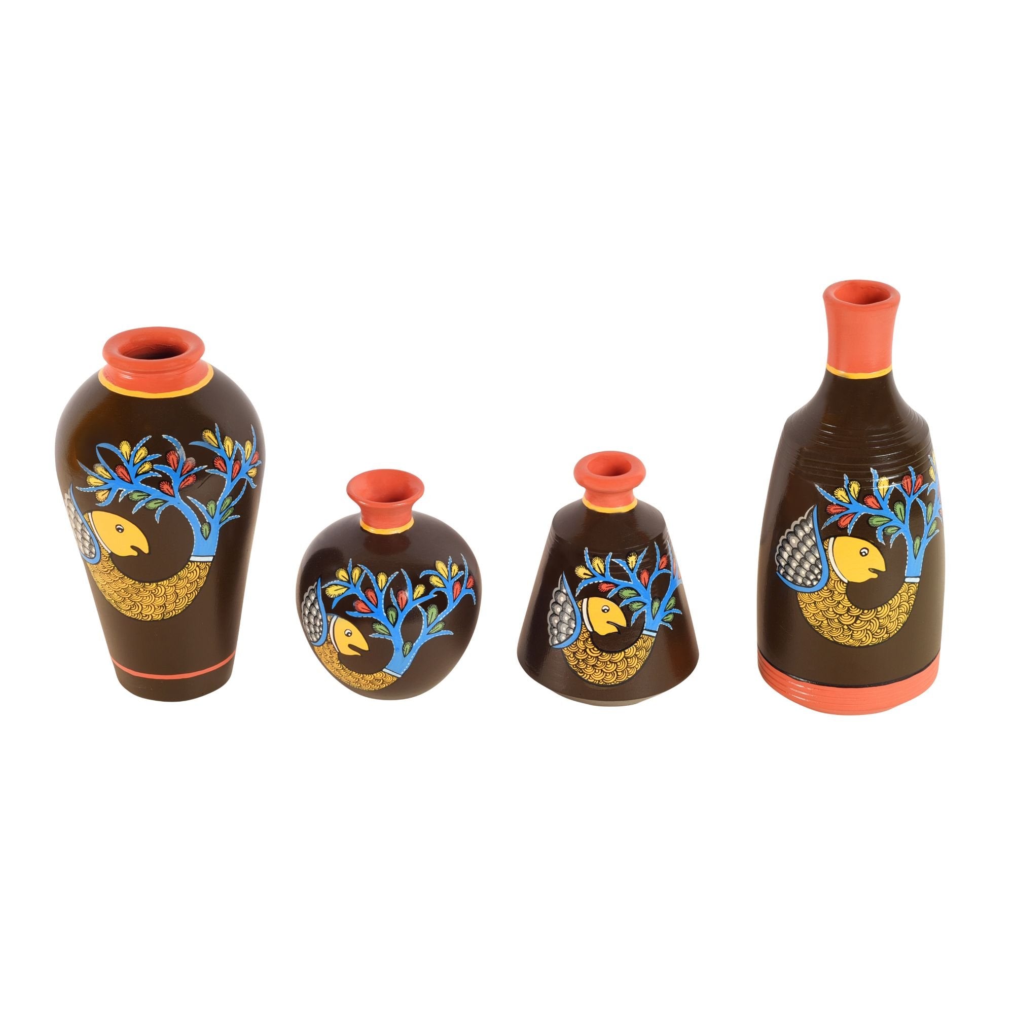 Something's Fishy Terracotta Vase Set of 4