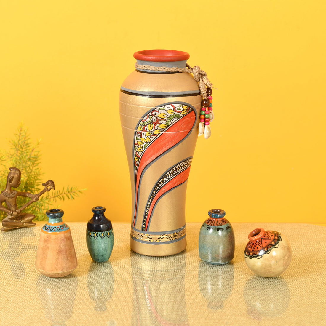 Handcrafted Terracotta Decor Vase Set (MultiColor) S05