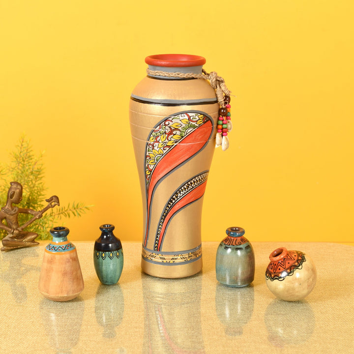 Handcrafted Terracotta Decor Vase Set (MultiColor) S05