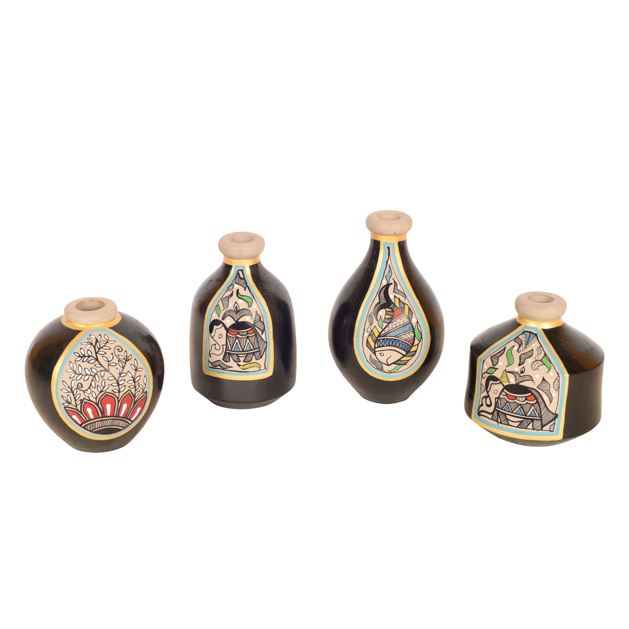 Madhubani Terracotta Miniature Decor Vases