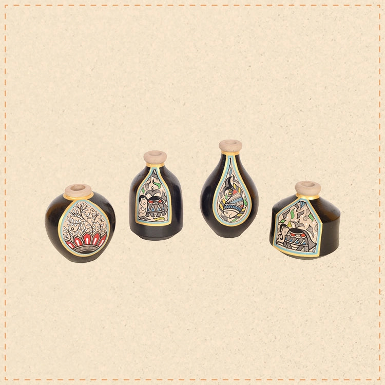 Madhubani Terracotta Miniature Decor Vases