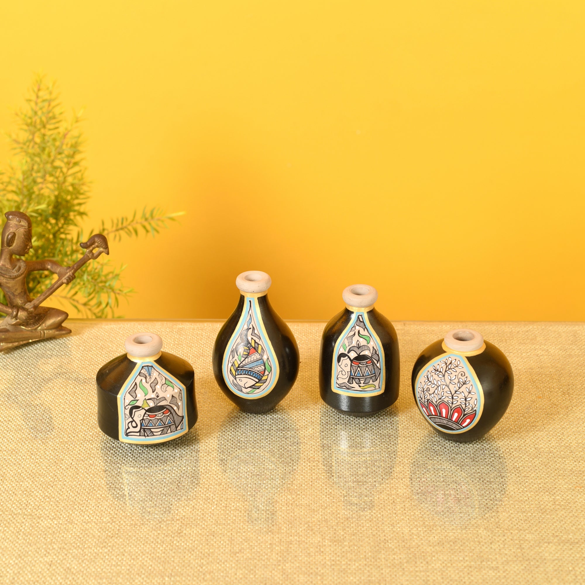 Madhubani Terracotta Miniature Decor Vases