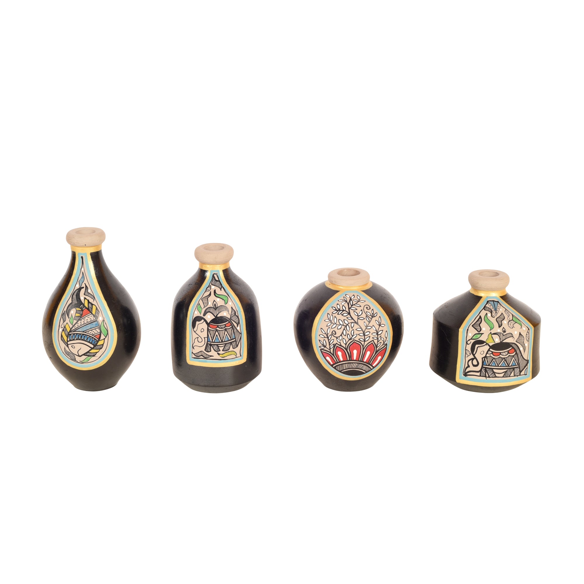 Madhubani Terracotta Miniature Decor Vases