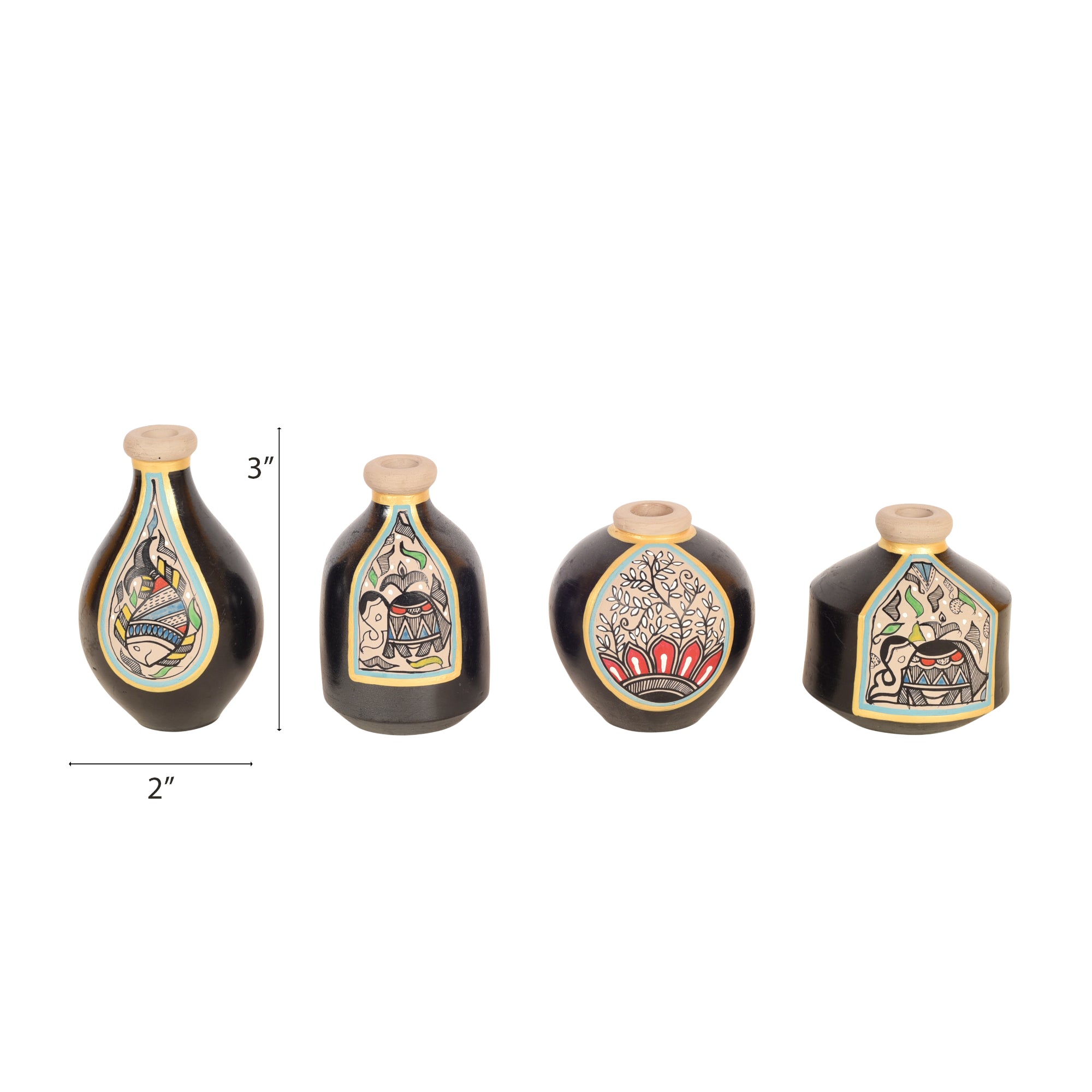 Madhubani Terracotta Miniature Decor Vases