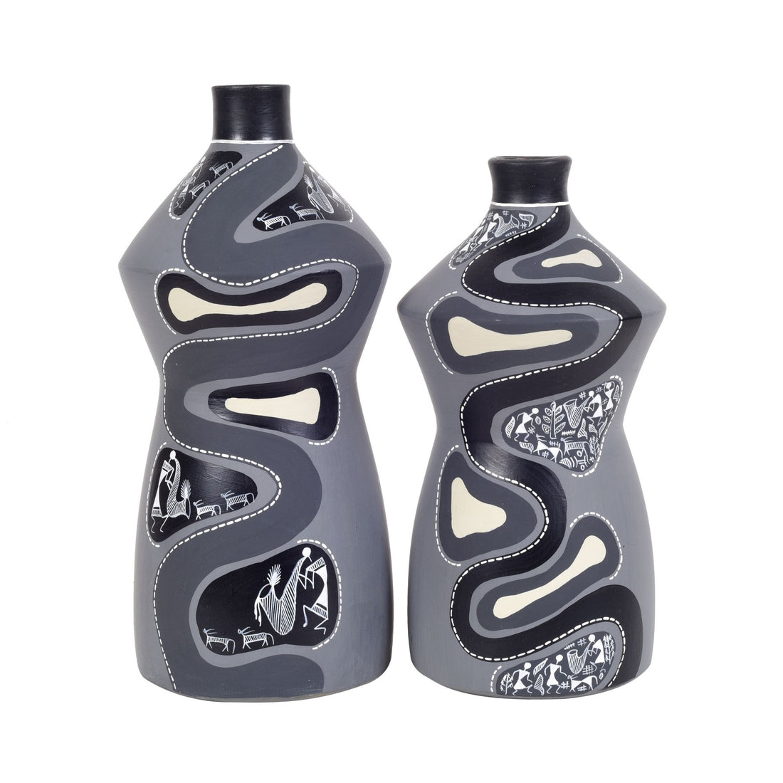 Artisan Noir Family of Decorative Terracotta Vases S05