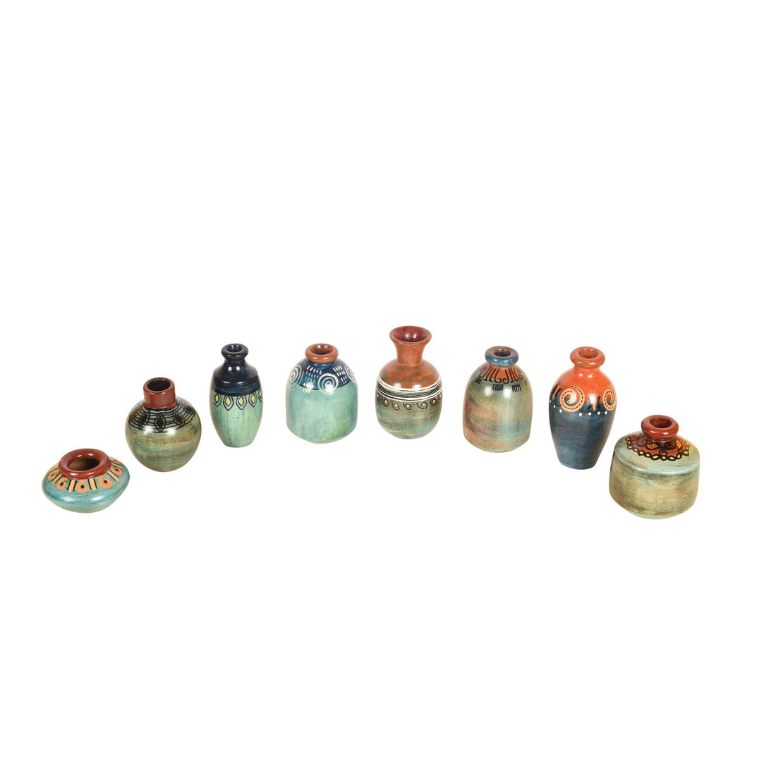 Myriad Hues Terracotta Miniature Decor Vases S08